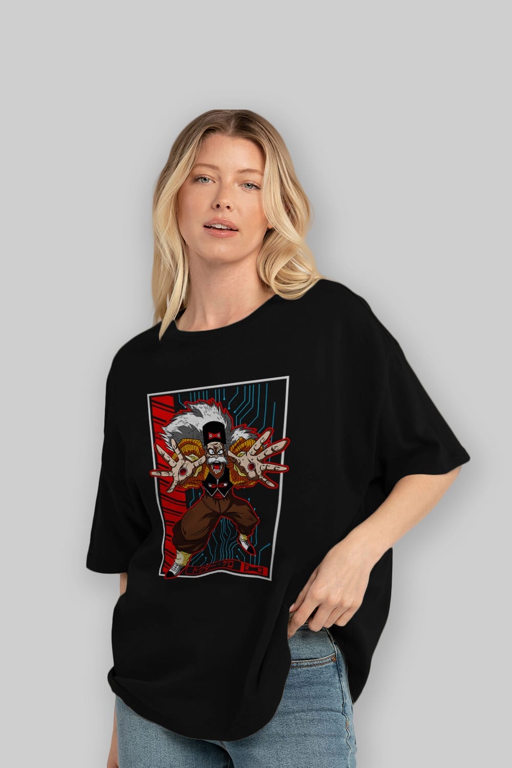 DragonBall DrMakigero Anime Ön Baskılı Oversize t-shirt %100 pamuk Erkek Kadın Unisex