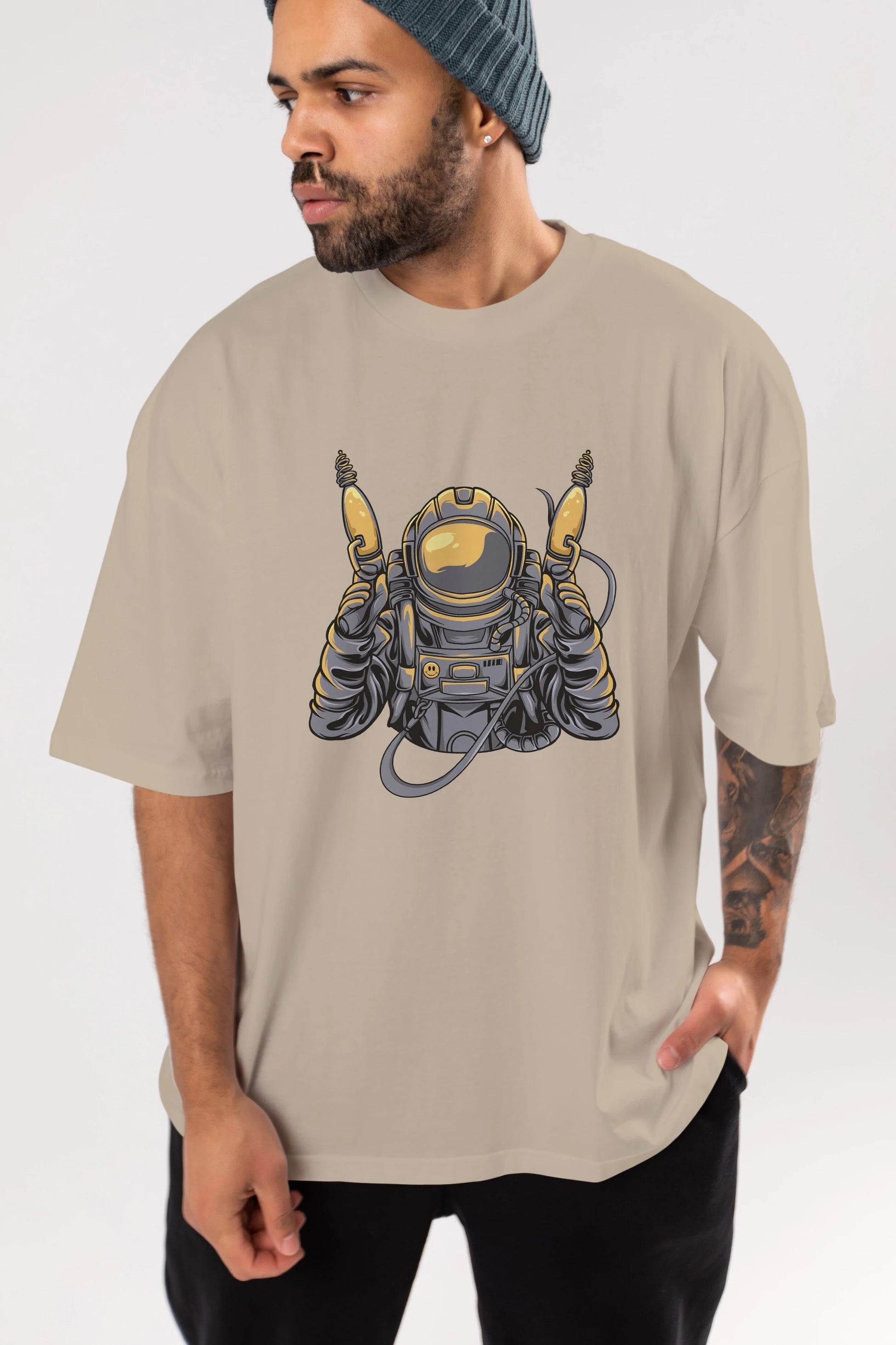 Alien Hunter Ön Baskılı Oversize t-shirt Erkek Kadın Unisex