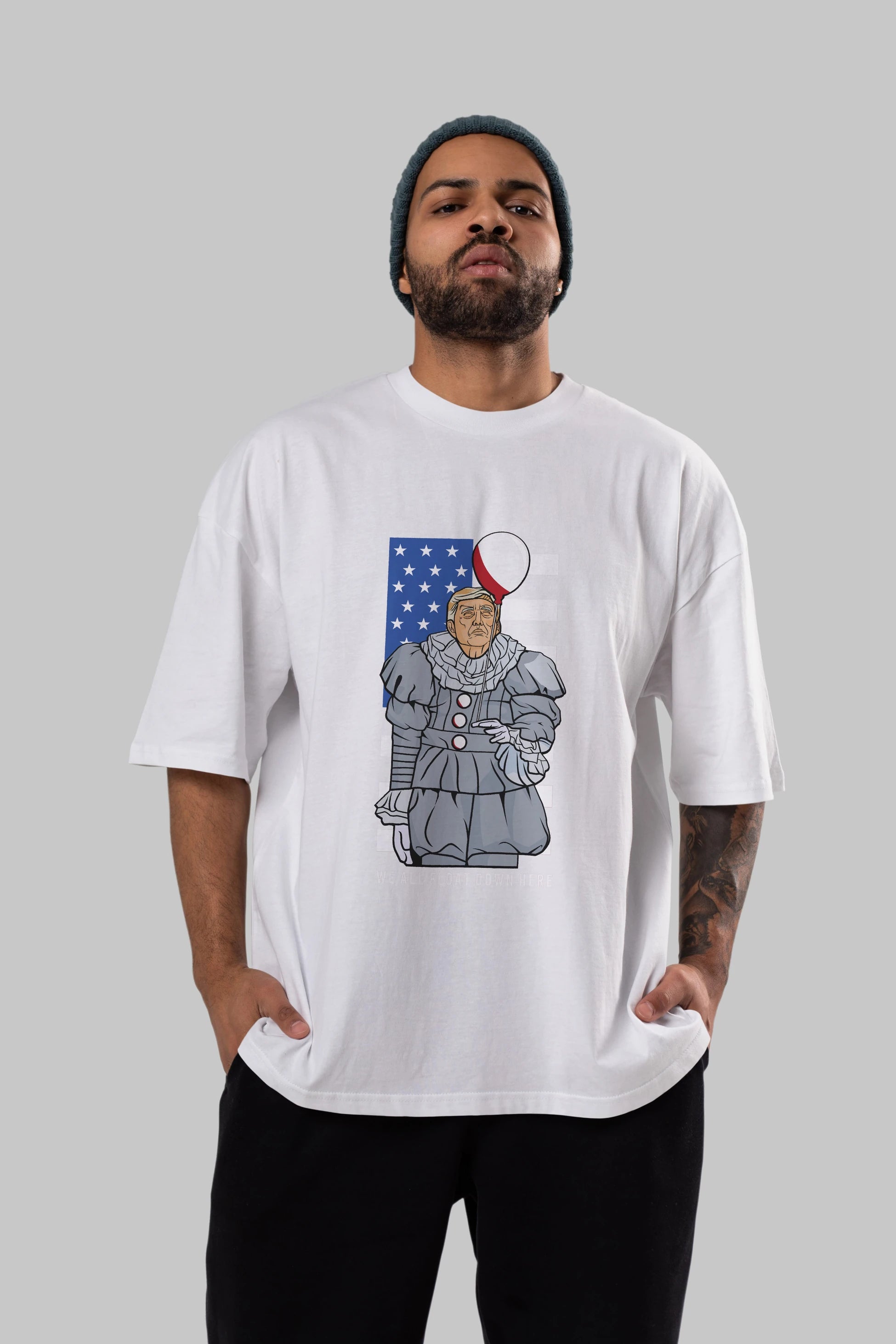 It Trump Ön Baskılı Oversize t-shirt Erkek Kadın Unisex %100 Pamuk tişort