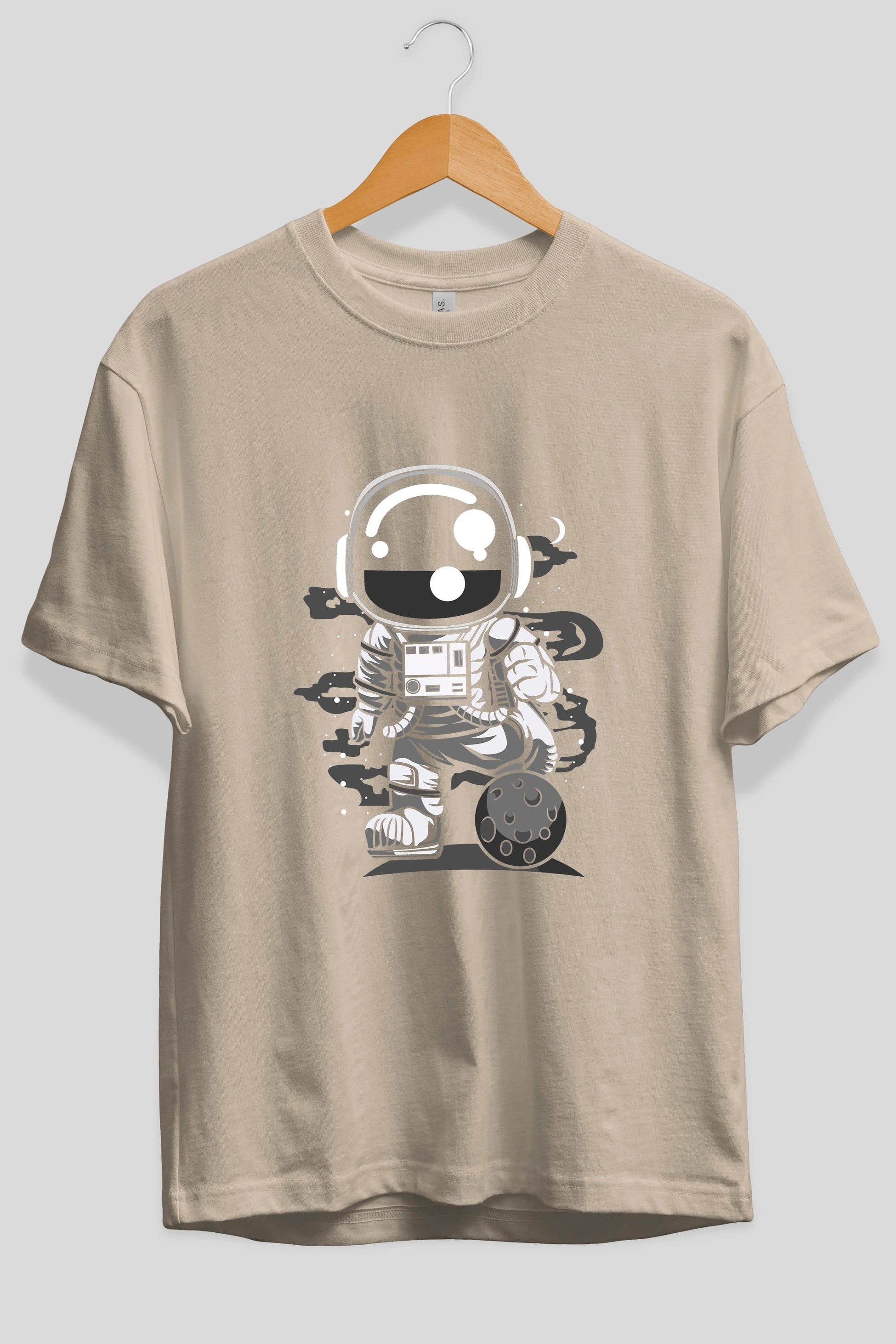 Astronaut Soccer Ön Baskılı Oversize t-shirt Erkek Kadın Unisex