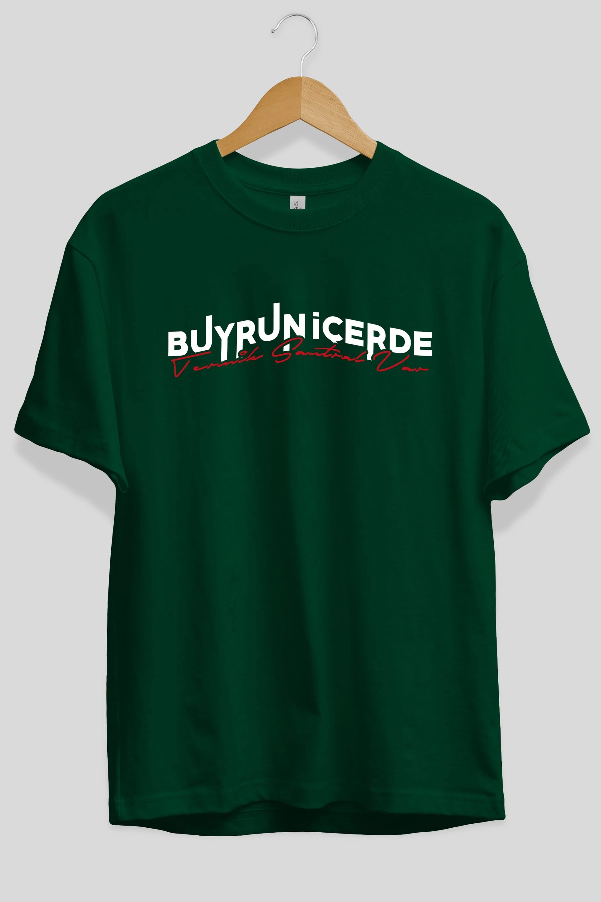 Buyrun İçerde Termik Santral Ön Baskılı Oversize t-shirt %100 pamuk Erkek Kadın Unisex
