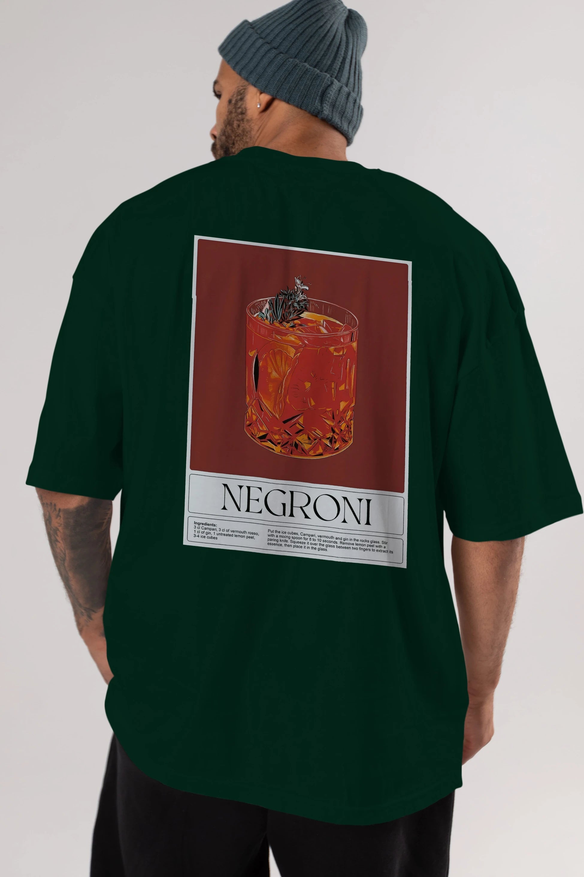 Negroni 2 Arka Baskılı Oversize t-shirt Erkek Kadın Unisex %100 Pamuk Bisiklet Yaka tişort