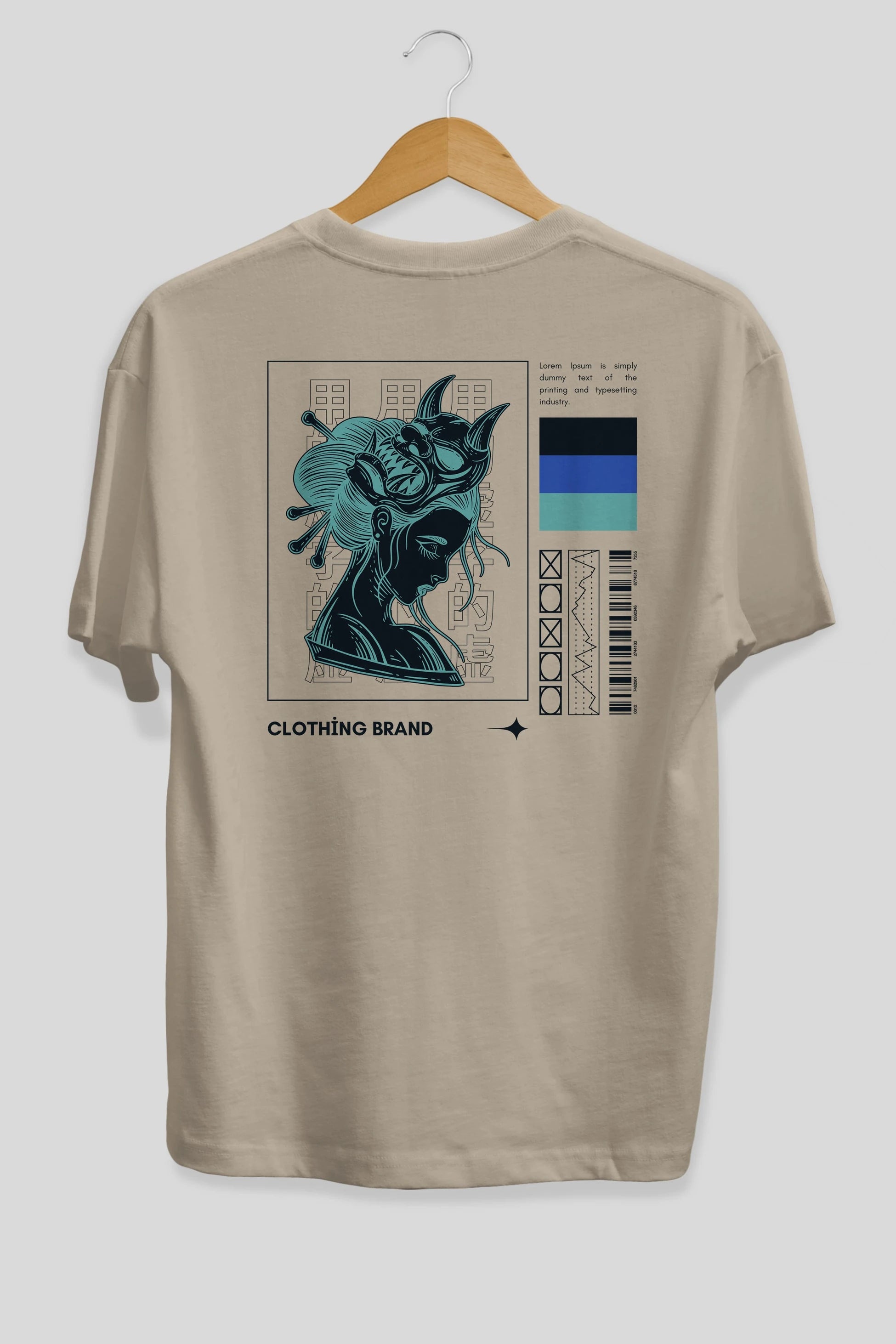 Hipster Japanese Style 2 Arka Baskılı Oversize t-shirt Erkek Kadın Unisex