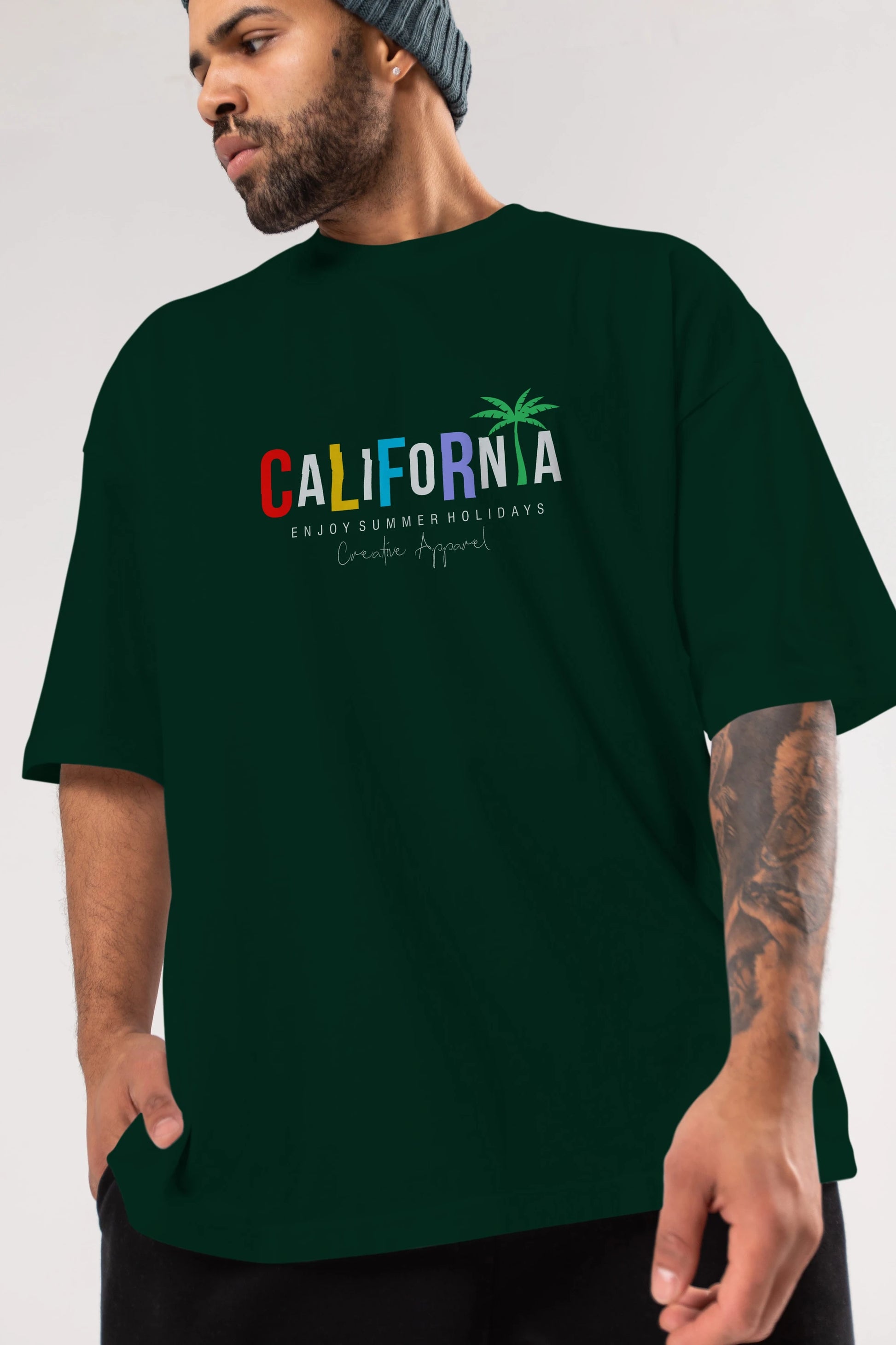 California 2 Ön Baskılı Oversize t-shirt Erkek Kadın Unisex