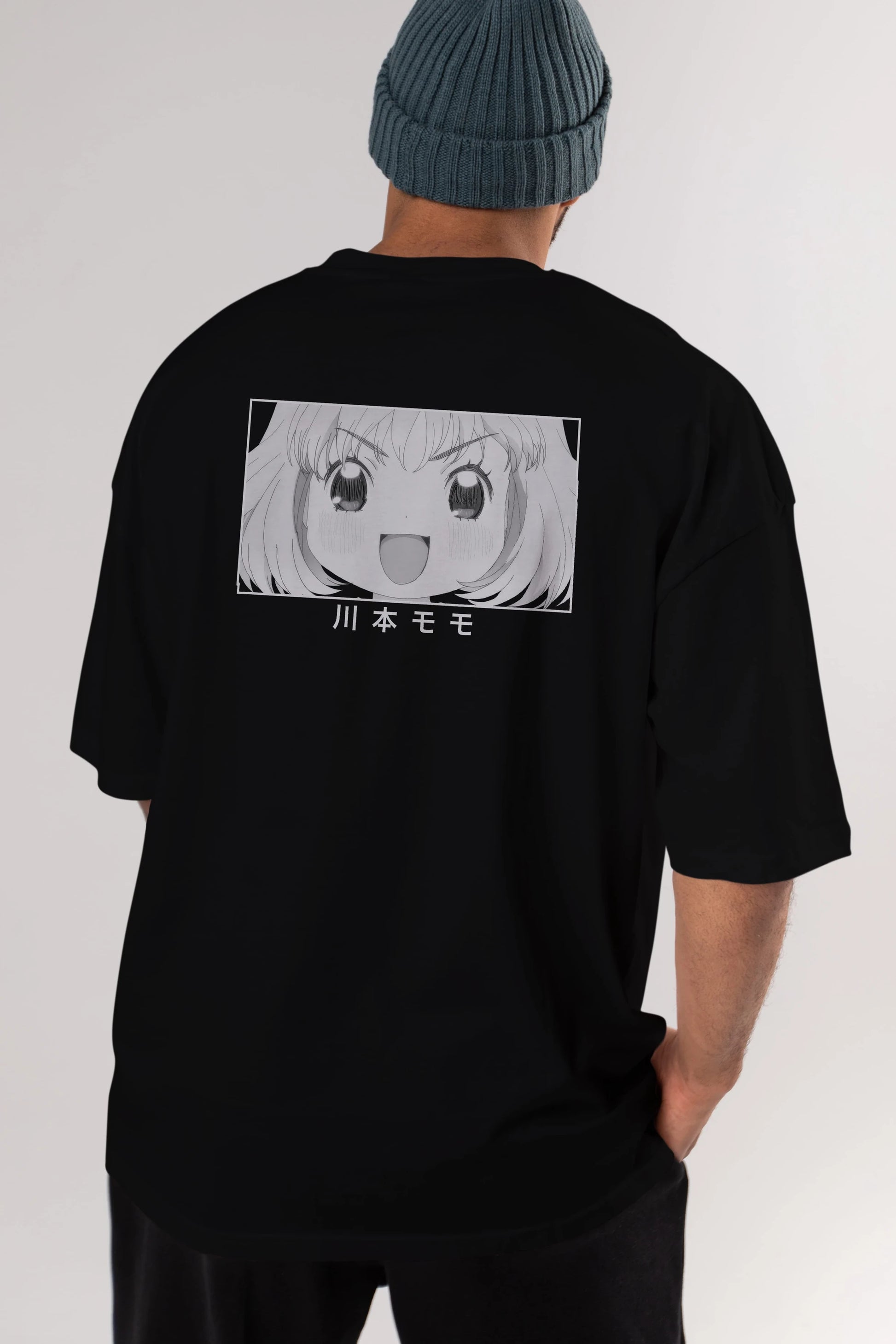 Momo Kawamoto 1 Anime Arka Baskılı Oversize t-shirt Erkek Kadın Unisex