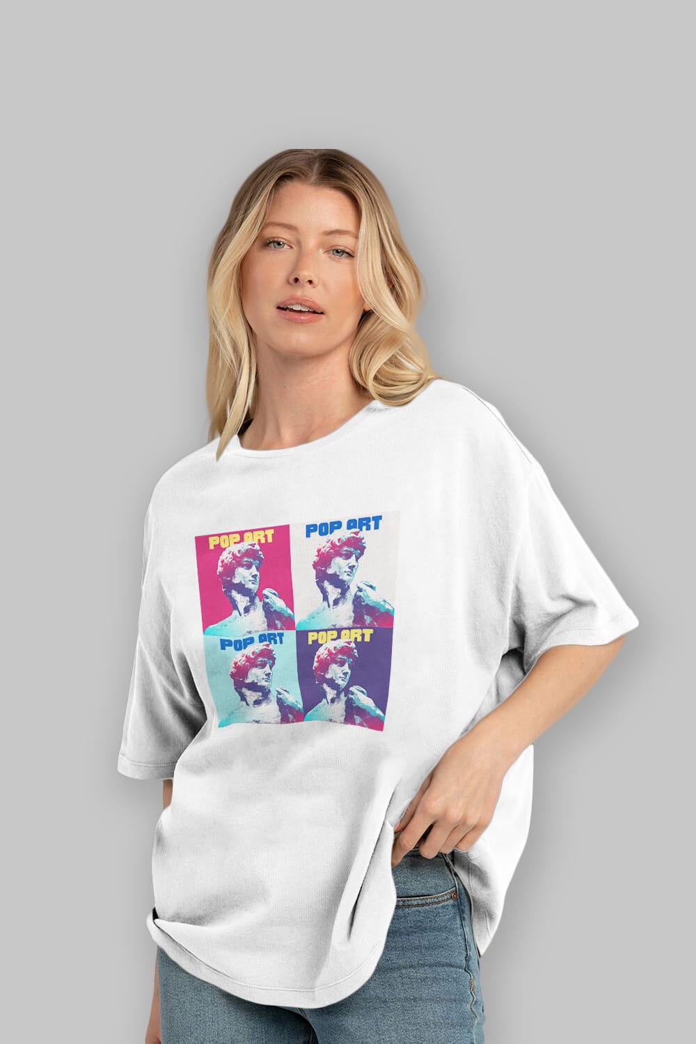 Creative Pop Art Ön Baskılı Oversize t-shirt Erkek Kadın Unisex
