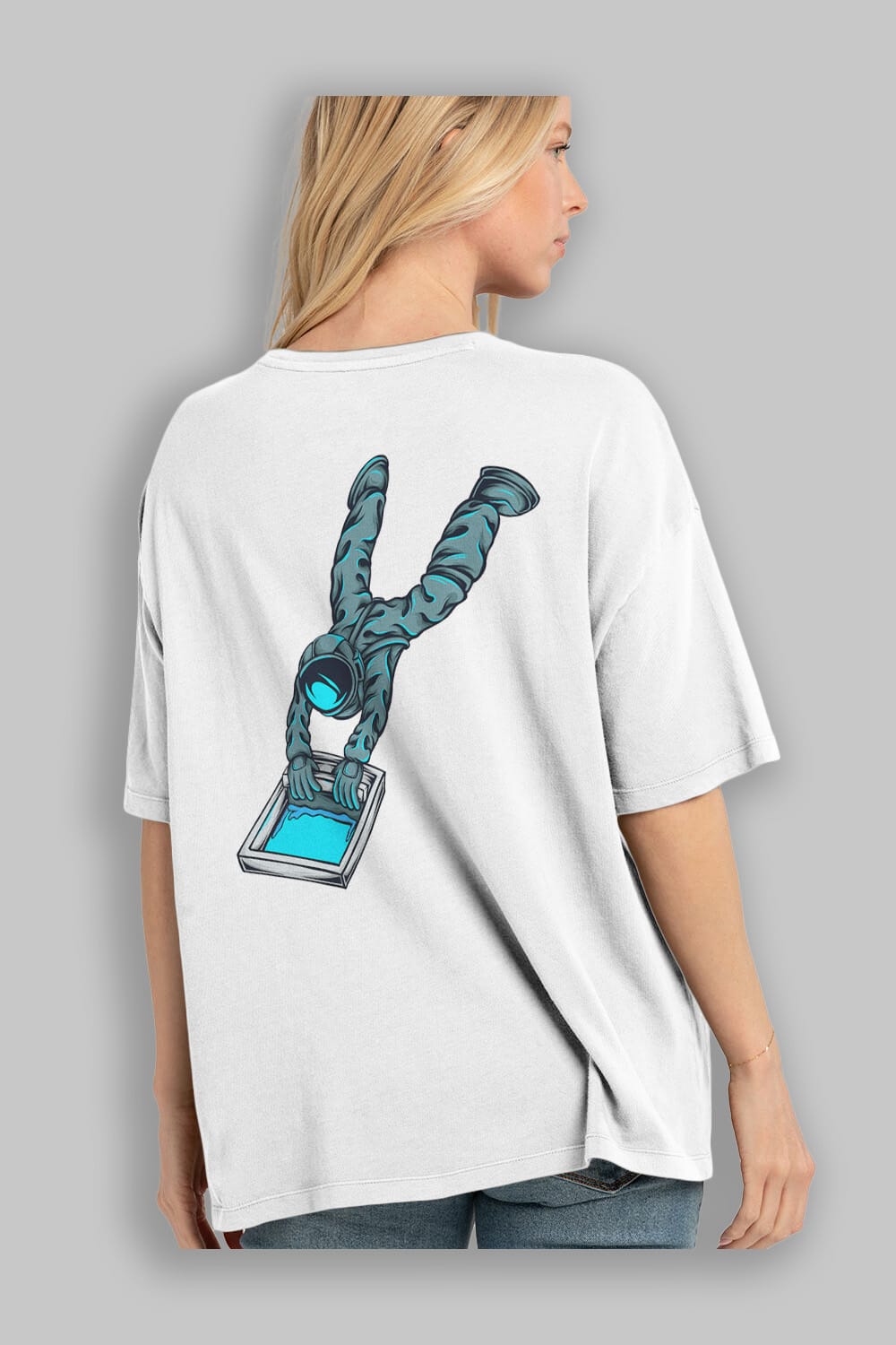 Astroscreen Arka Baskılı Oversize t-shirt Erkek Kadın Unisex