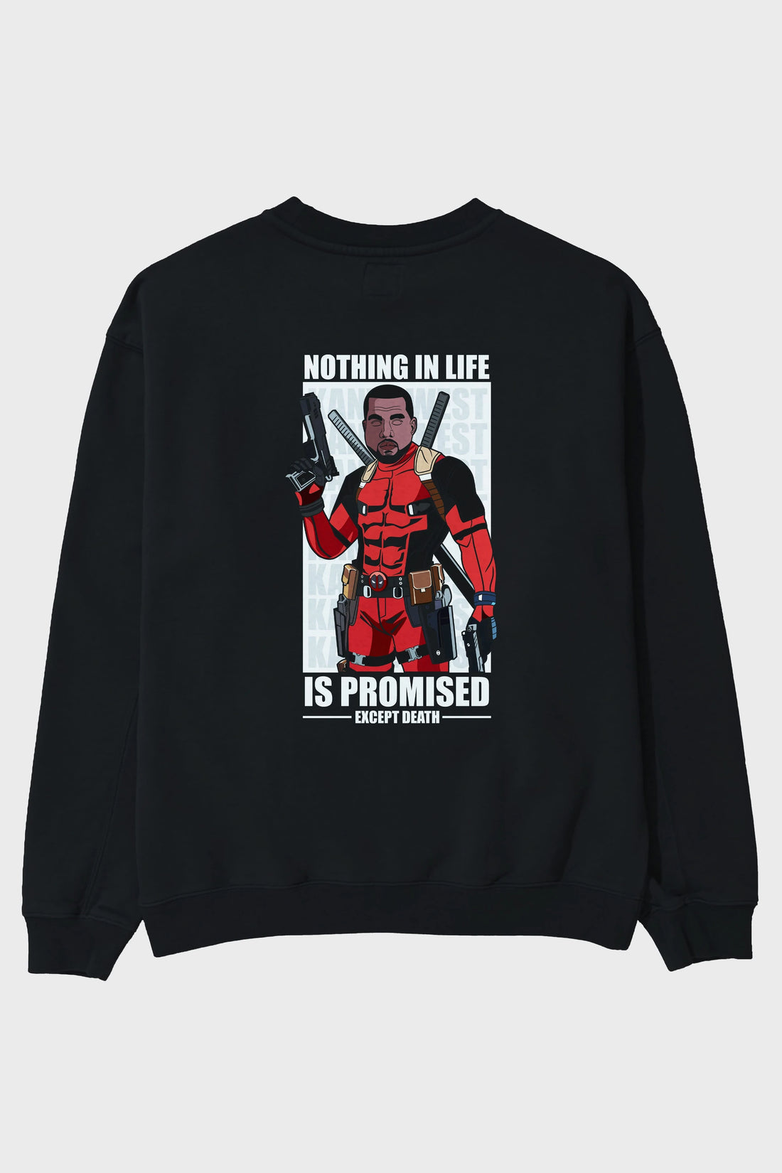 Kanye West Deadpool Arka Baskılı Oversize Sweatshirt Erkek Kadın Unisex
