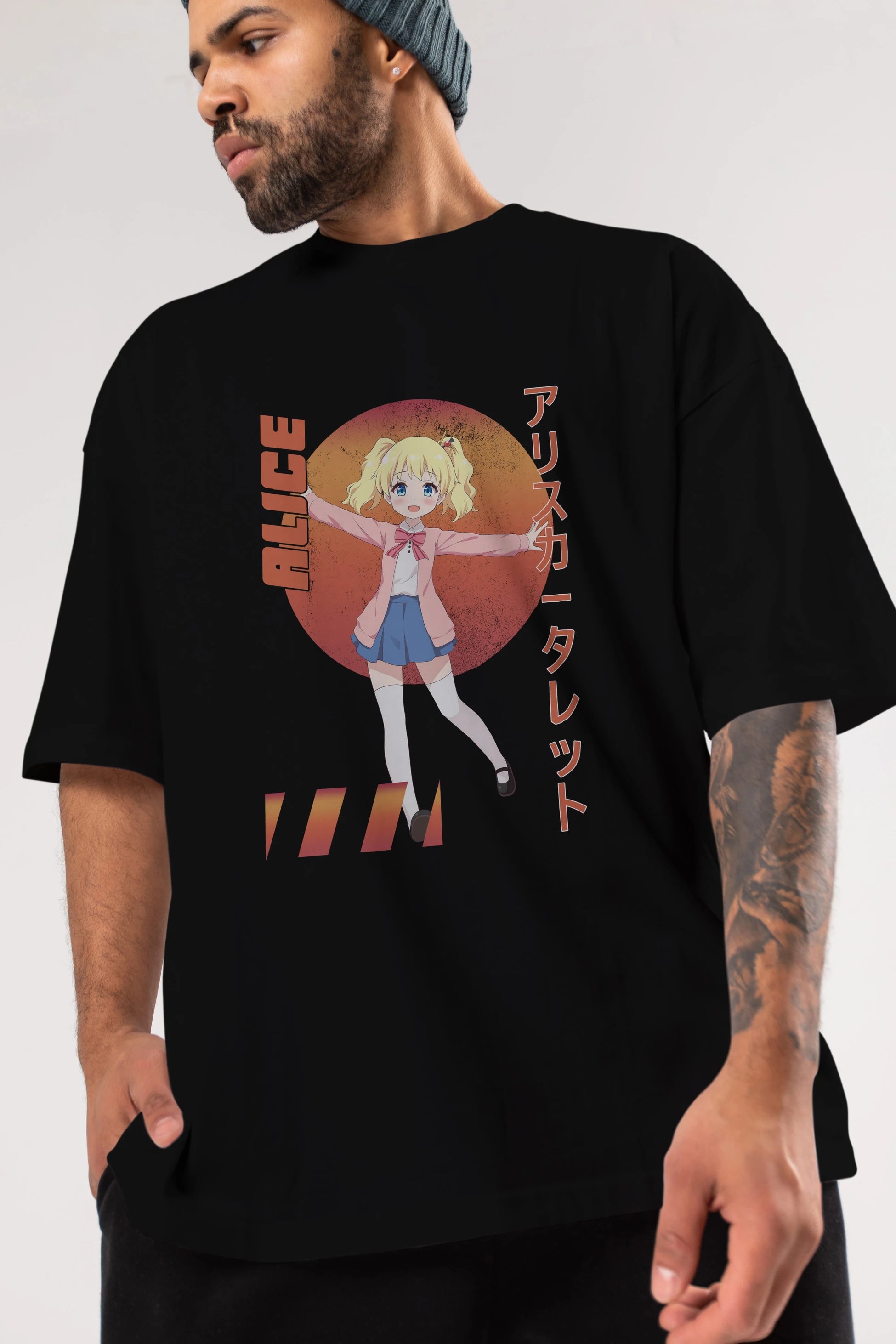 Alice Cartelet 15 Anime Ön Baskılı Oversize t-shirt %100 pamuk Erkek Kadın Unisex