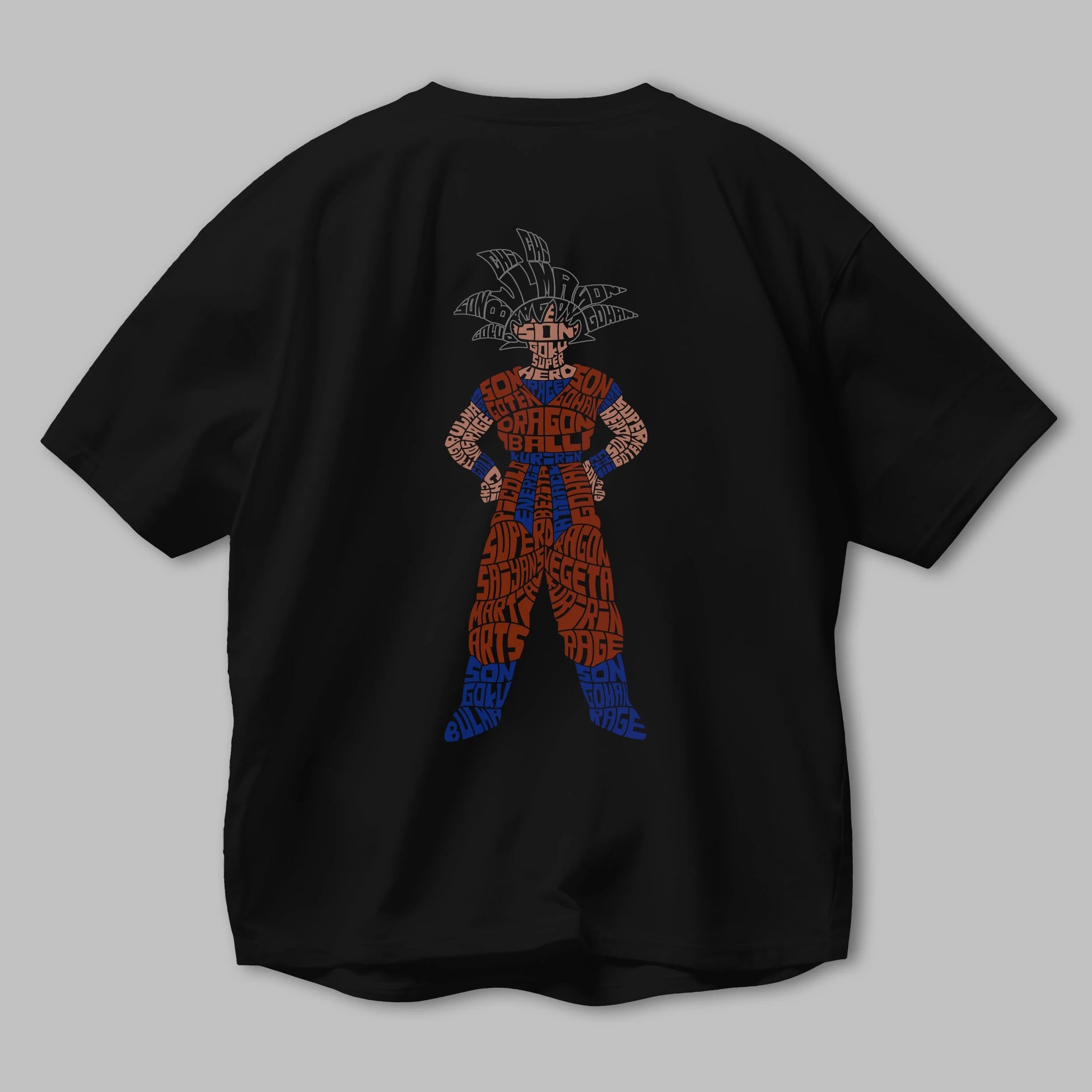 Goku Arka Baskılı Oversize t-shirt %100 pamuk Erkek Kadın Unisex