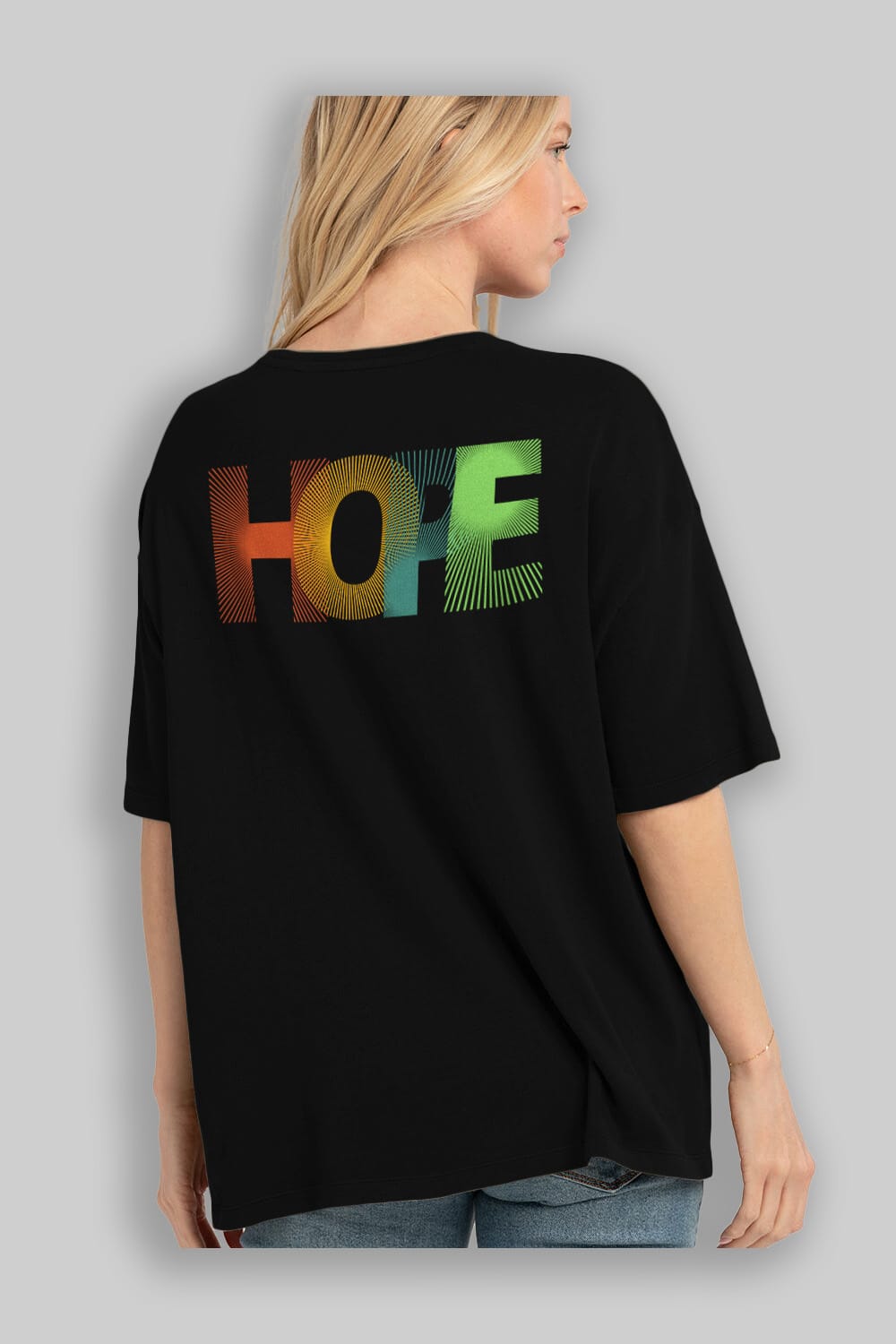 Hope Arka Baskılı Oversize t-shirt Erkek Kadın Unisex