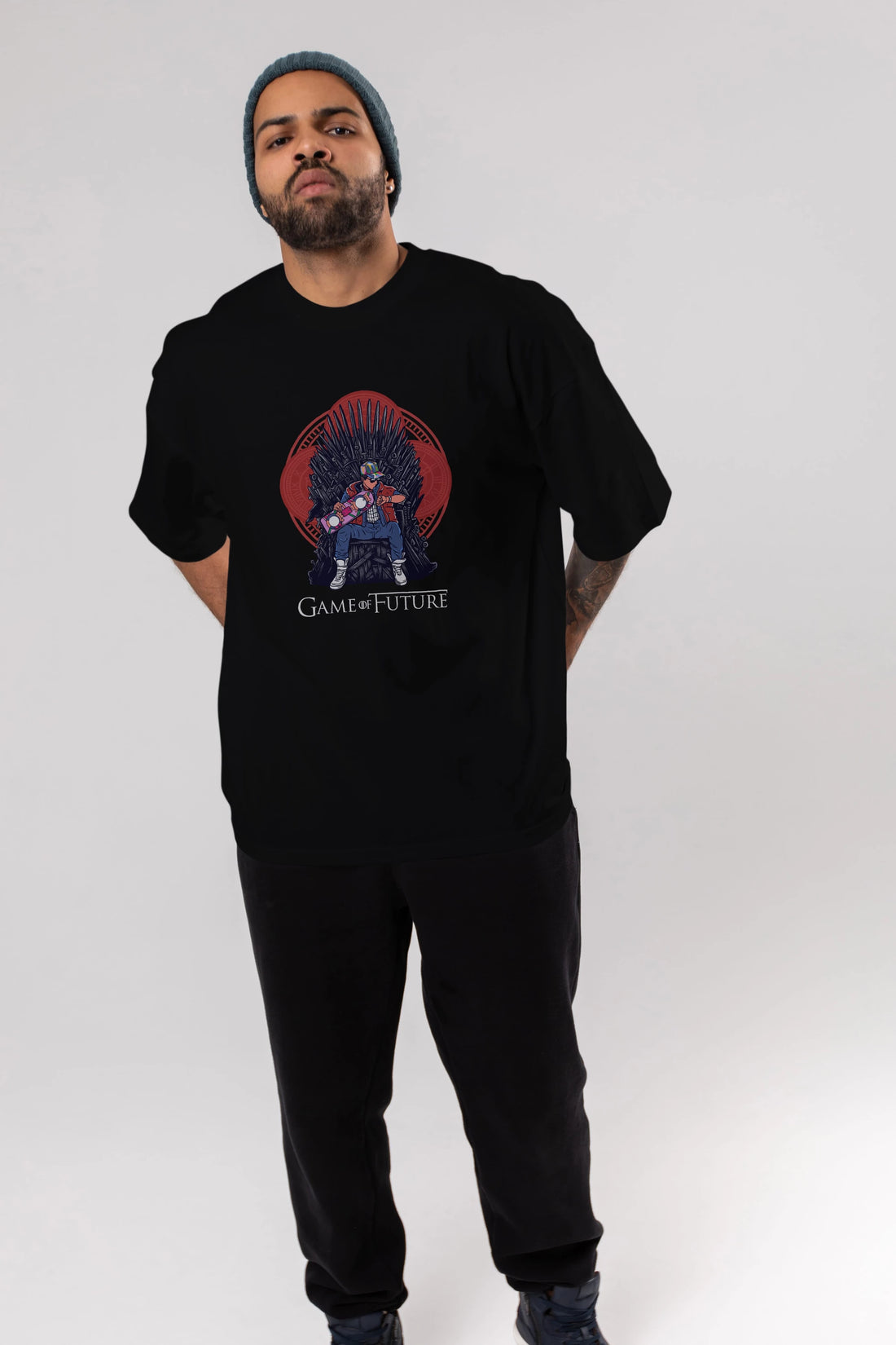 Game Of Future Ön Baskılı Oversize t-shirt Erkek Kadın Unisex %100 Pamuk tişort