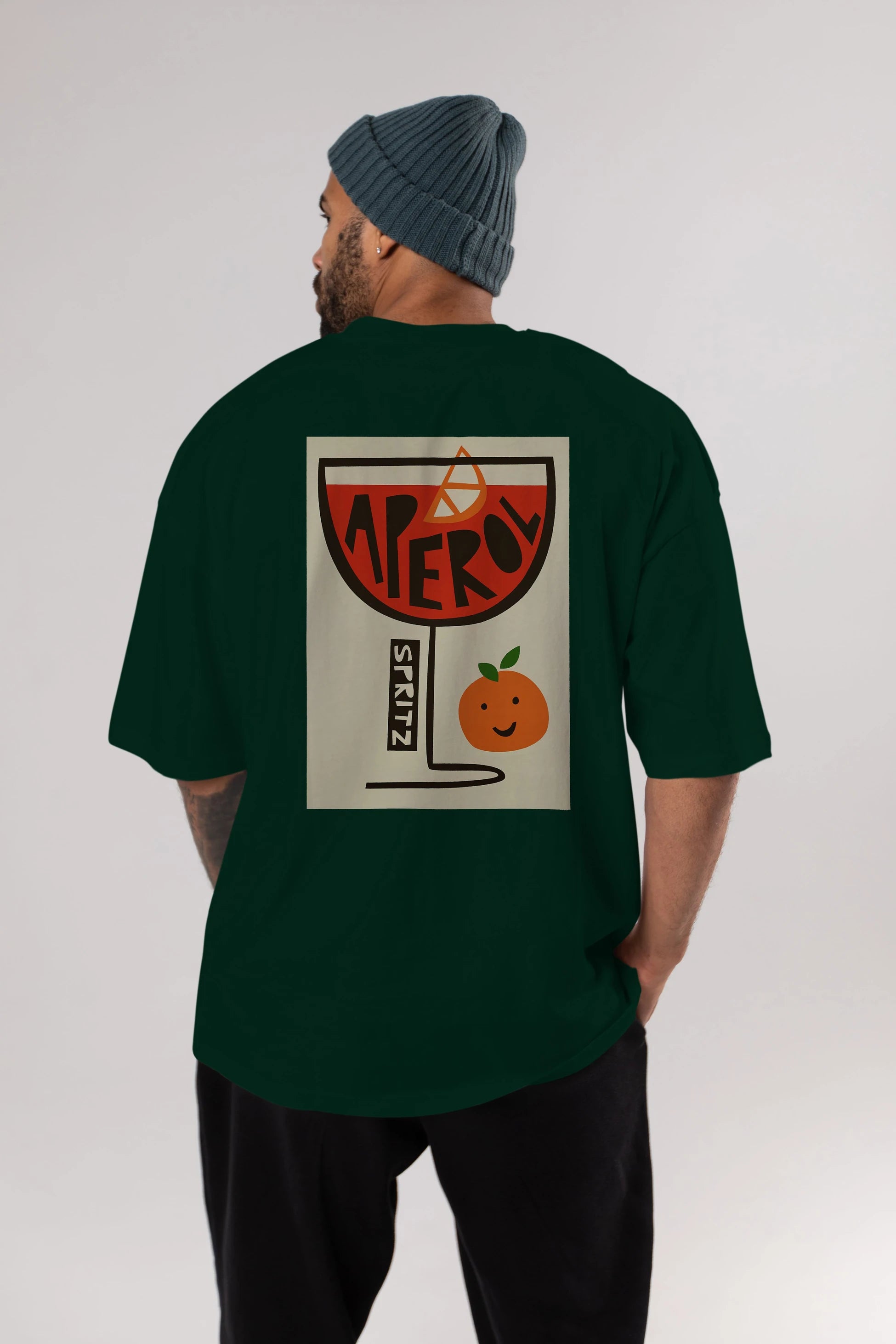 Aperol Spritz 9 Arka Baskılı Oversize t-shirt Erkek Kadın Unisex %100 Pamuk Bisiklet Yaka tişort