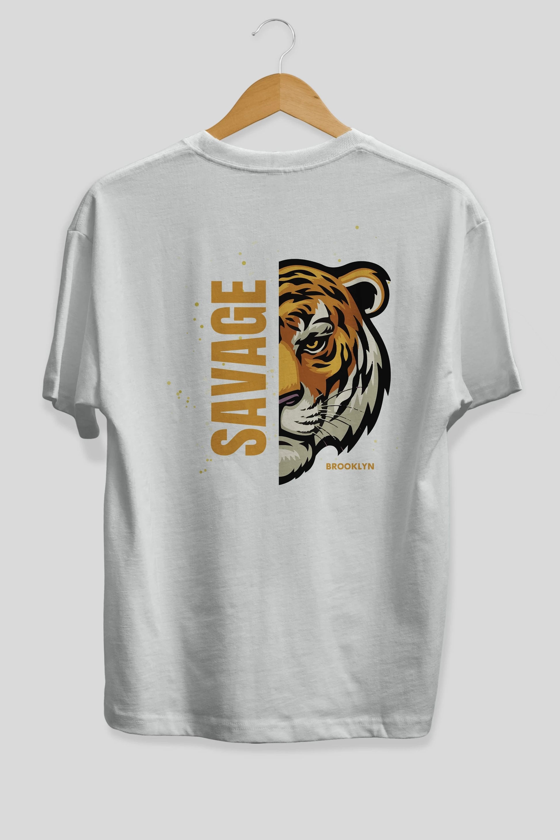 Savage Brooklyn Yazılı Arka Baskılı Oversize t-shirt Erkek Kadın Unisex