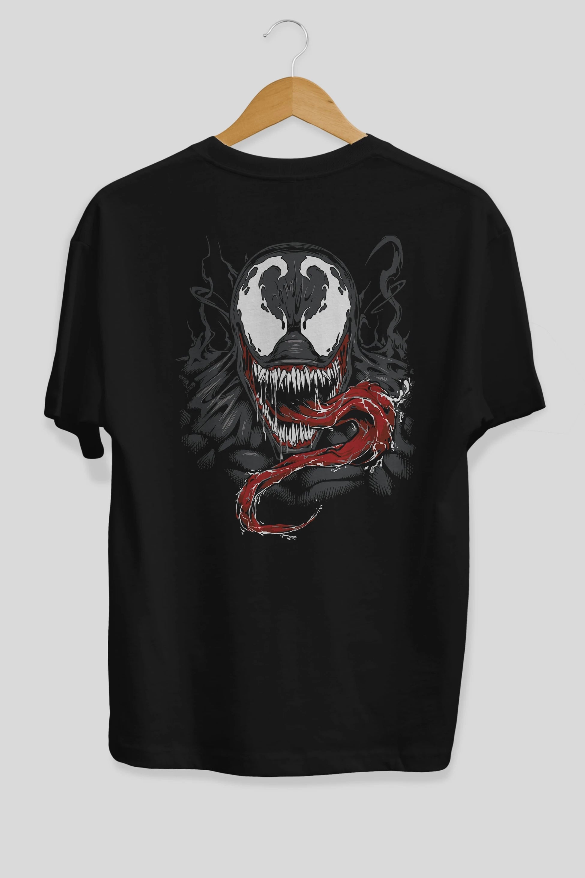 Venom (18) Arka Baskılı Oversize t-shirt Erkek Kadın Unisex %100 Pamuk Bisiklet Yaka tişort