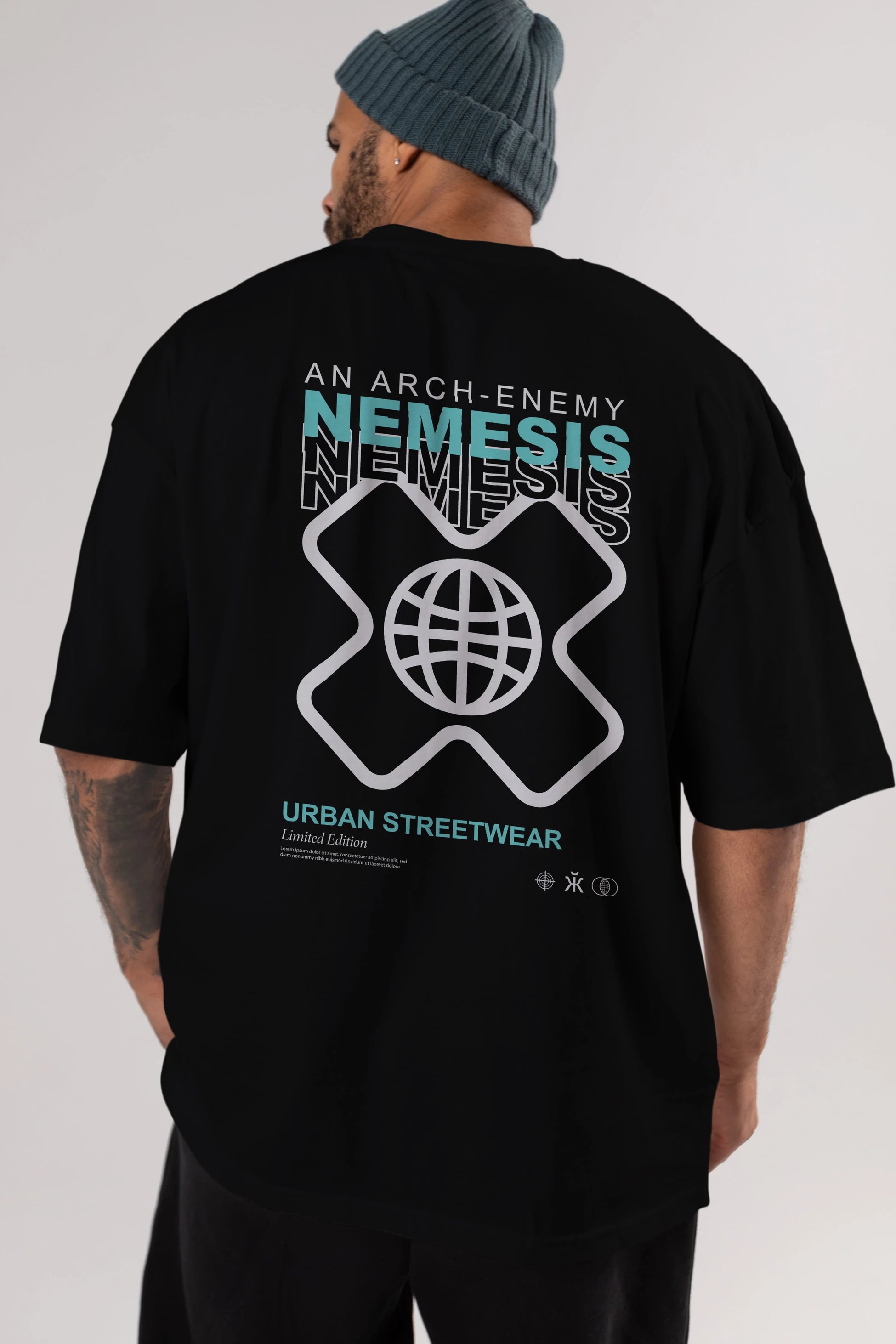 Nemesis Urban Arka Baskılı Oversize t-shirt Erkek Kadın Unisex