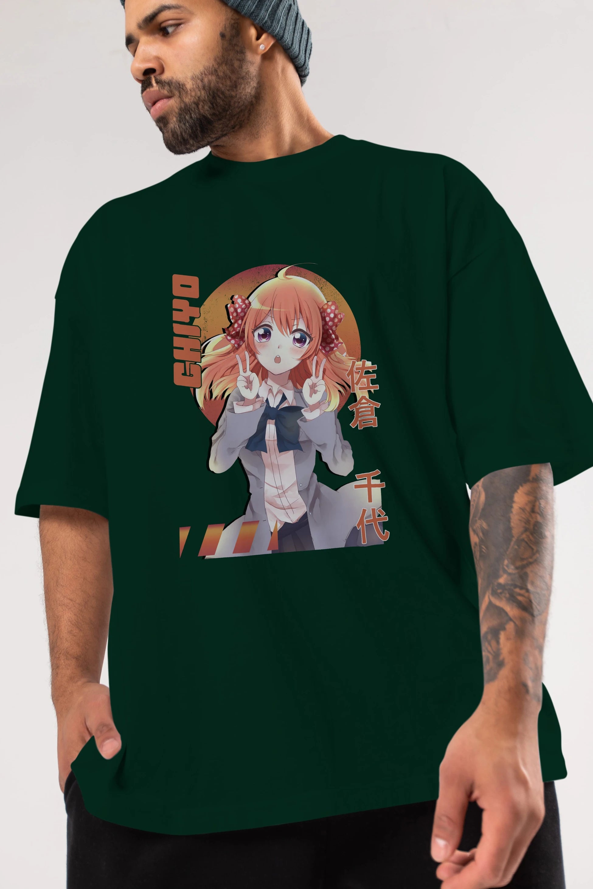 Chiyo Sakura 5 Anime Ön Baskılı Oversize t-shirt %100 pamuk Erkek Kadın Unisex