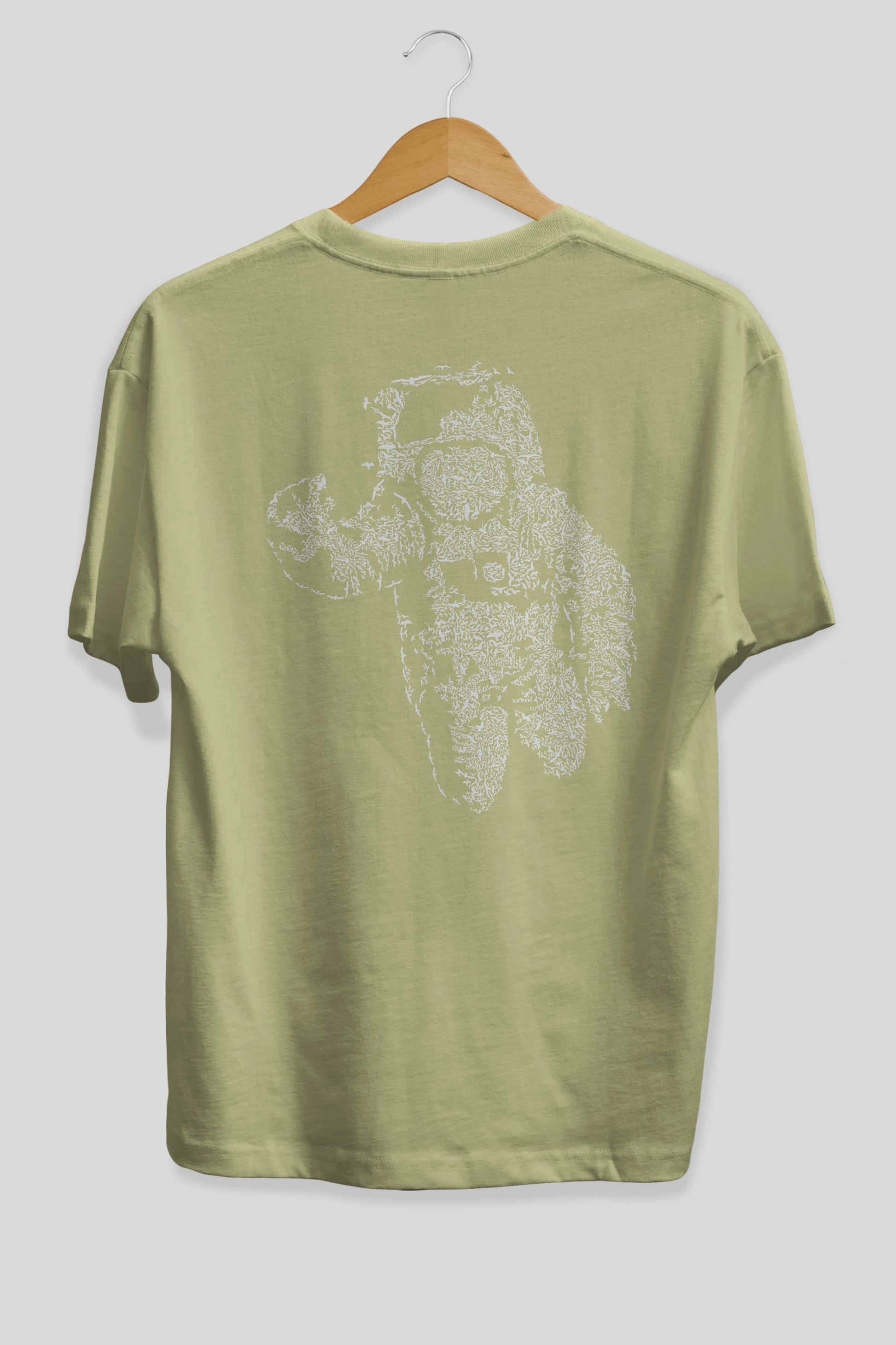 Flying Astronaut Arka Baskılı Oversize t-shirt %100 pamuk Erkek Kadın Unisex