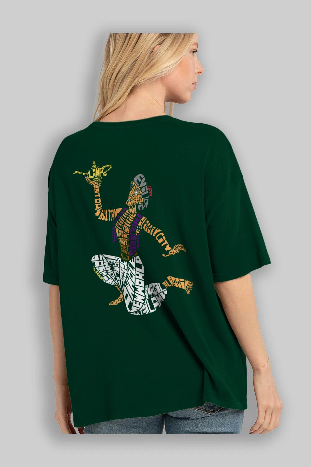 Aladdin Arka Baskılı Oversize t-shirt %100 pamuk Erkek Kadın Unisex