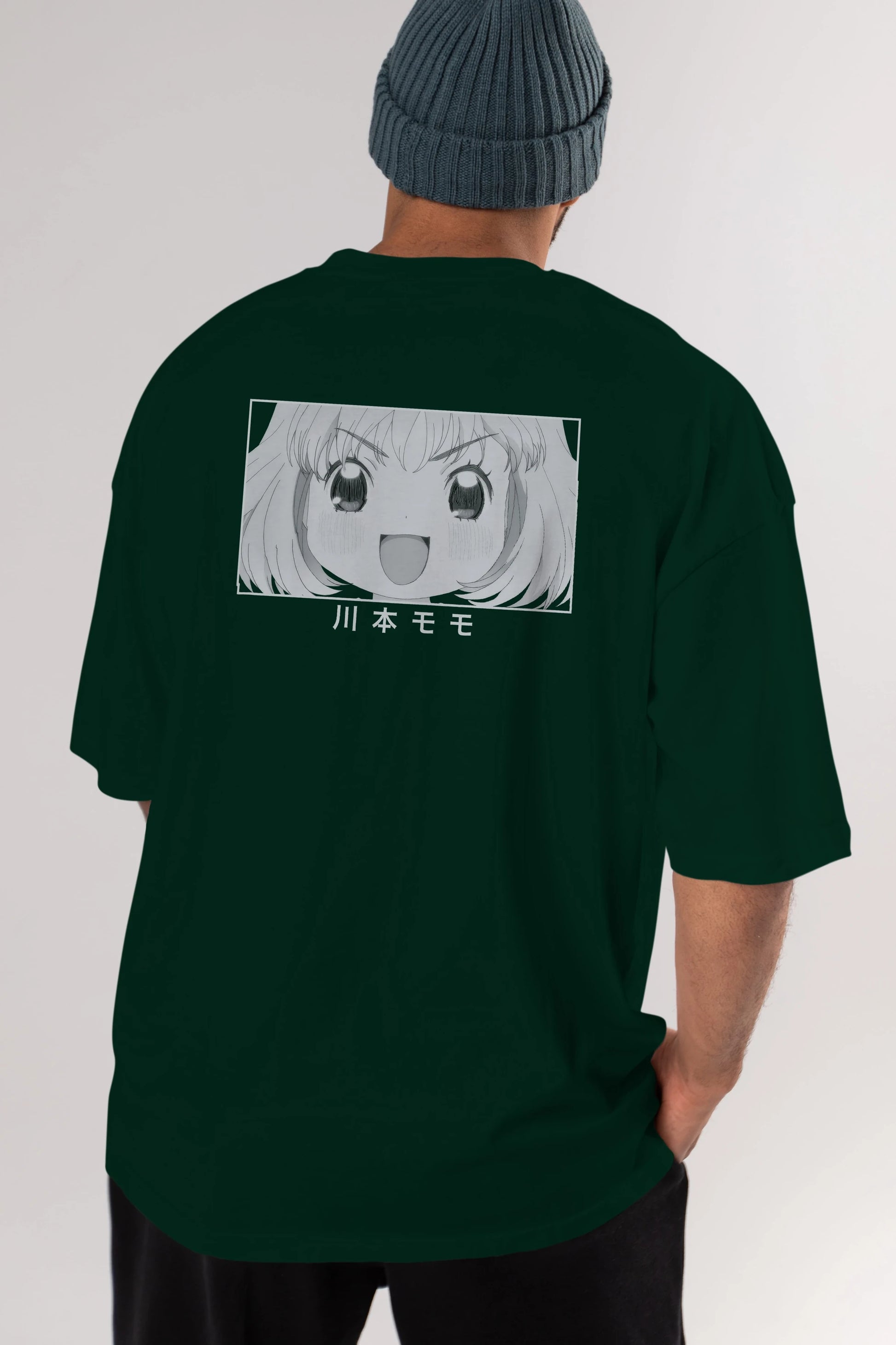 Momo Kawamoto 1 Anime Arka Baskılı Oversize t-shirt Erkek Kadın Unisex