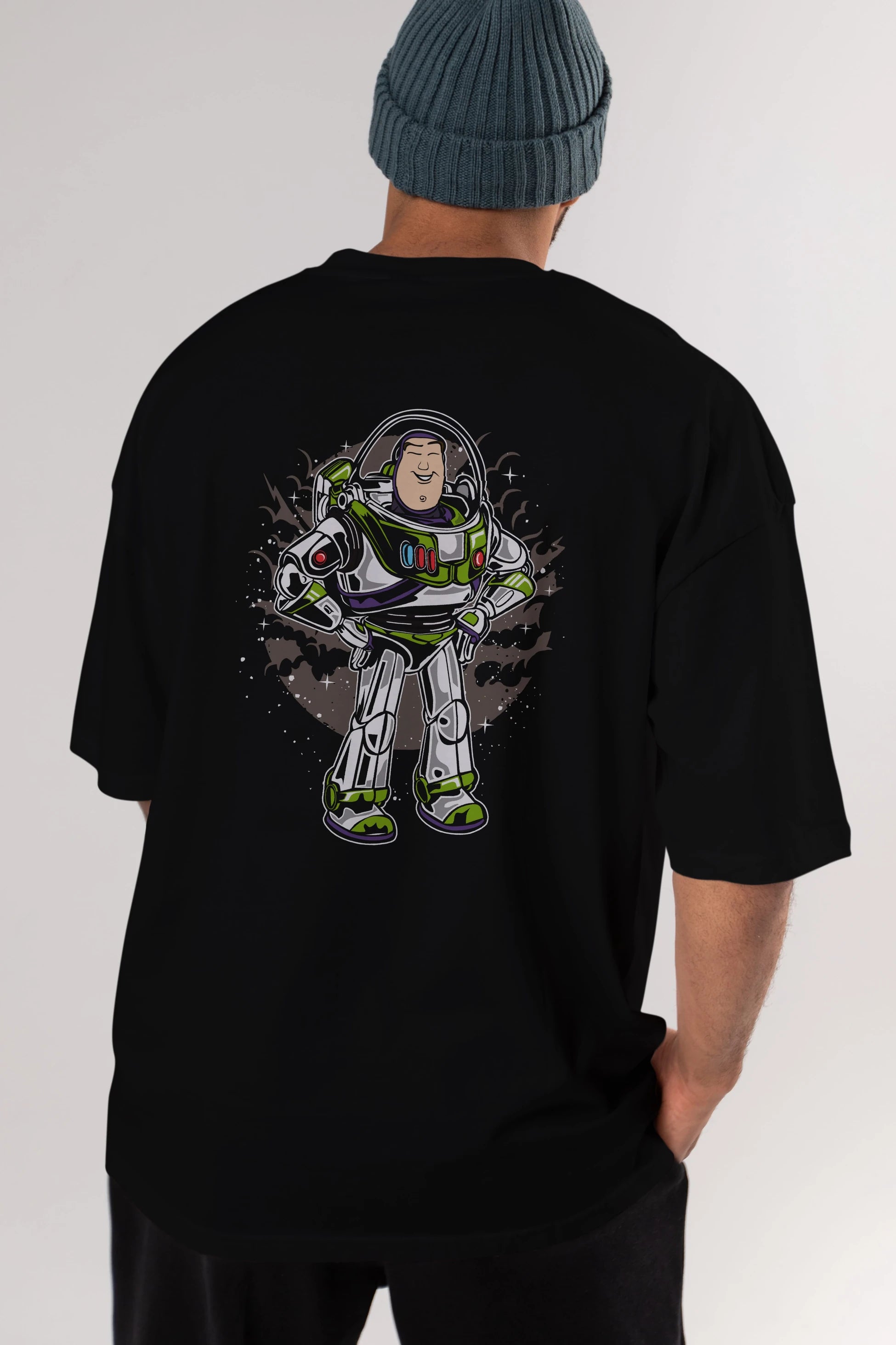 Buzz Arka Baskılı Oversize t-shirt Erkek Kadın Unisex %100 Pamuk