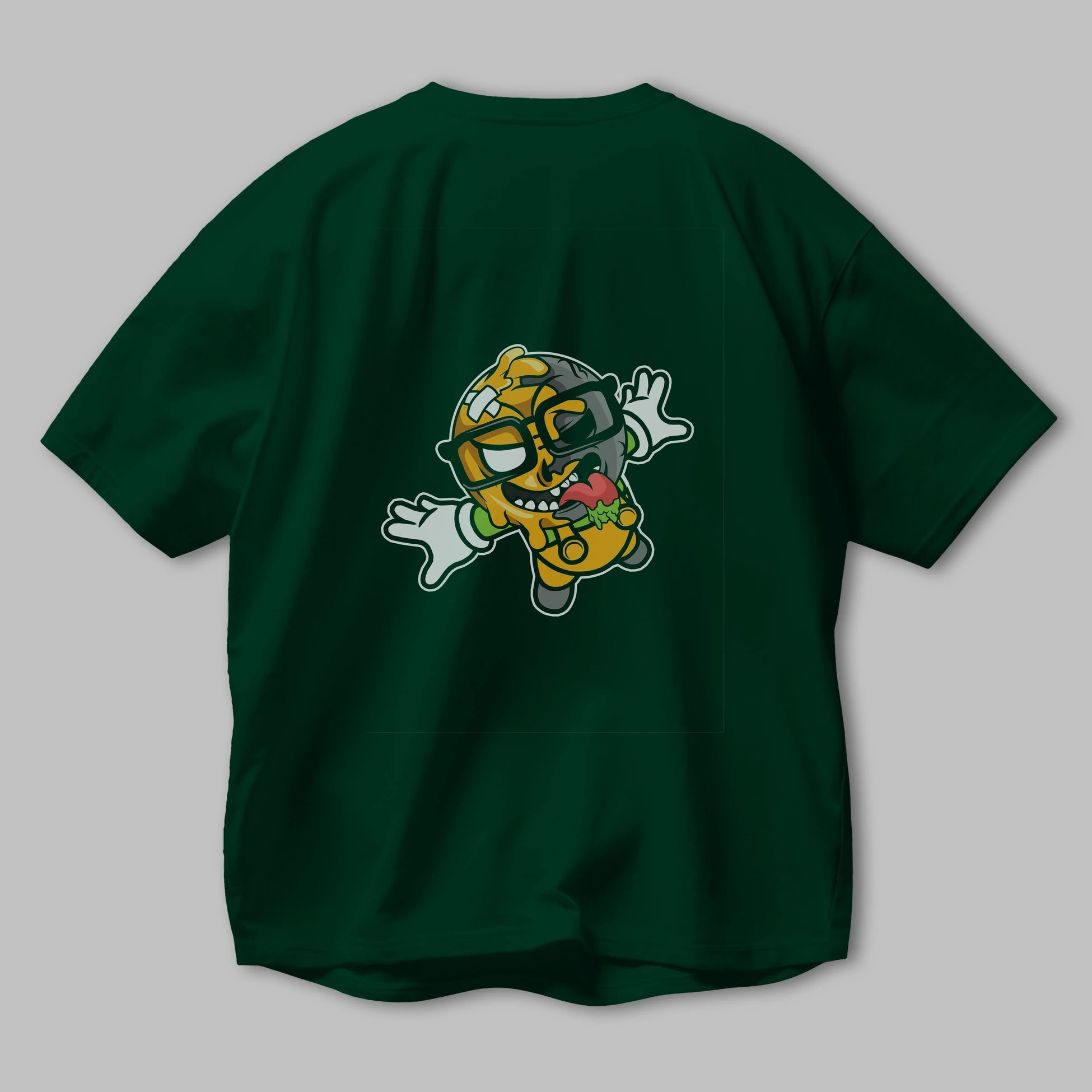 Smiley Jump Arka Baskılı Oversize t-shirt Erkek Kadın Unisex %100 Pamuk tişort