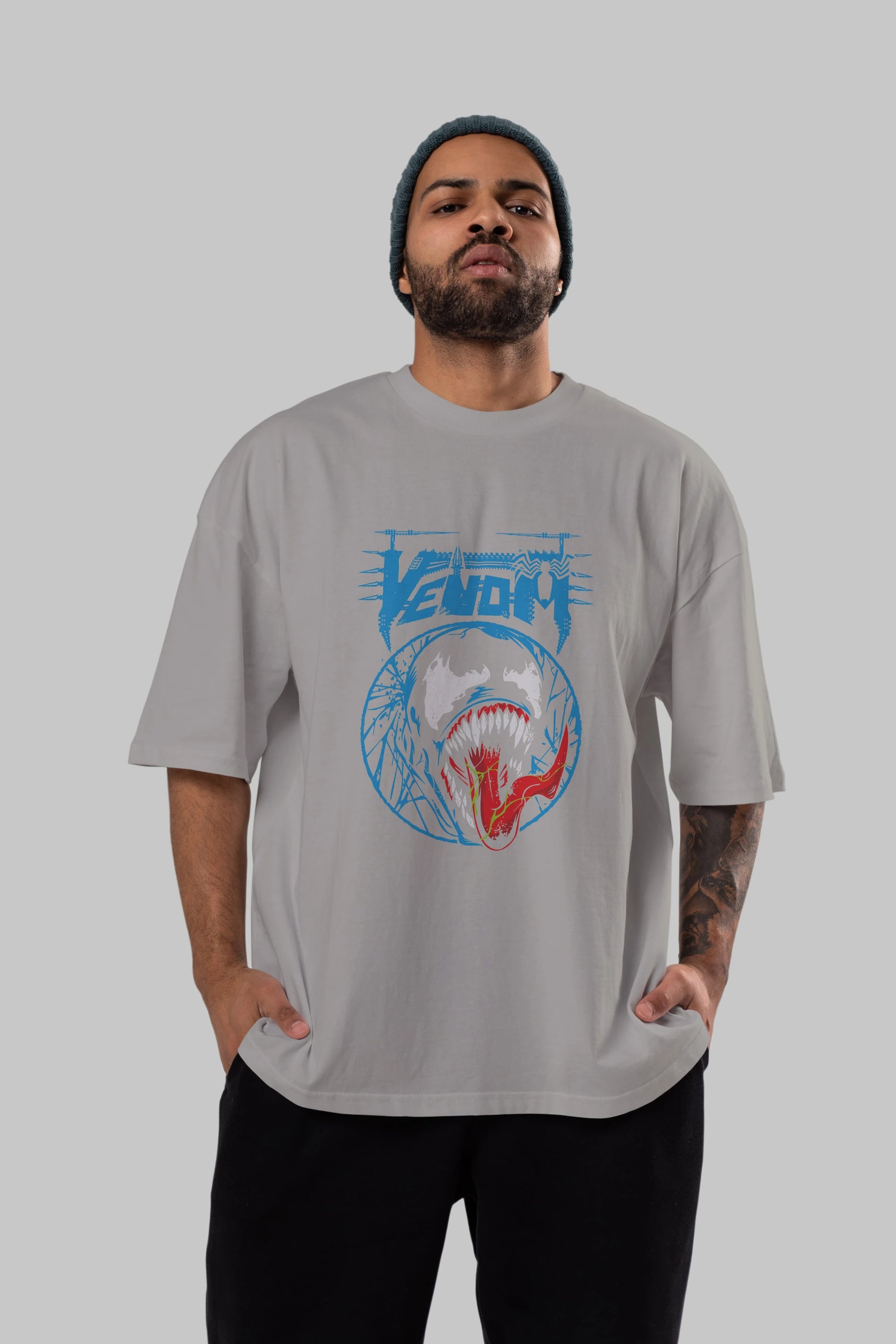 Venom (23) Ön Baskılı Oversize t-shirt Erkek Kadın Unisex %100 Pamuk Bisiklet Yaka tişort