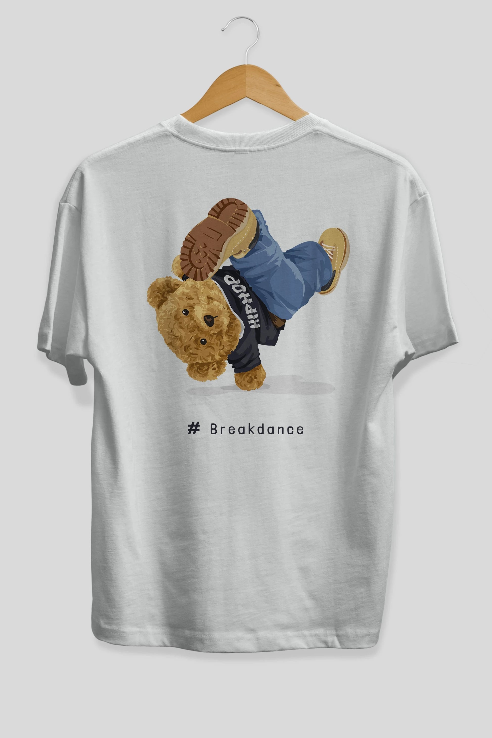 Teddy Bear Breakdance Arka Baskılı Oversize t-shirt Erkek Kadın Unisex %100 Pamuk