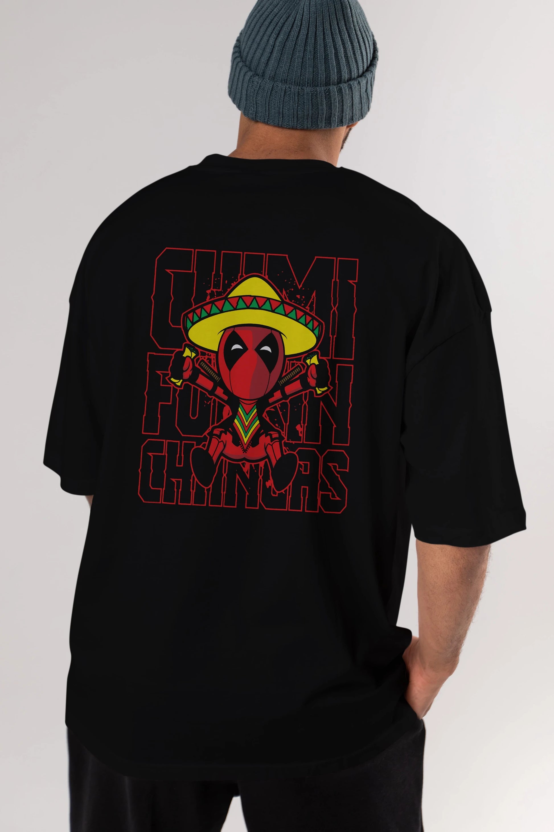 Deadpool (14) Arka Baskılı Oversize t-shirt Erkek Kadın Unisex %100 Pamuk Bisiklet Yaka tişort