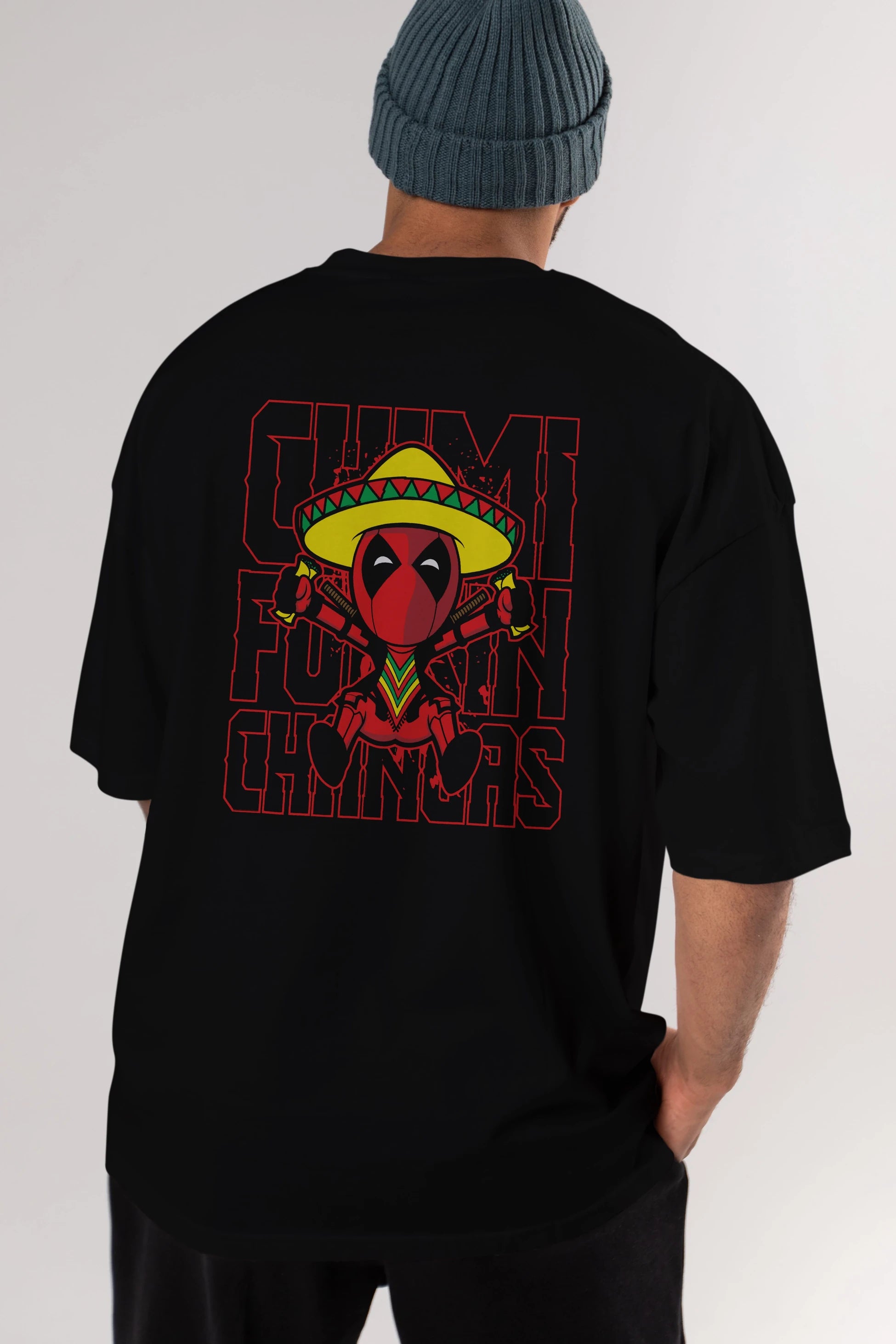 Deadpool (14) Arka Baskılı Oversize t-shirt Erkek Kadın Unisex %100 Pamuk Bisiklet Yaka tişort
