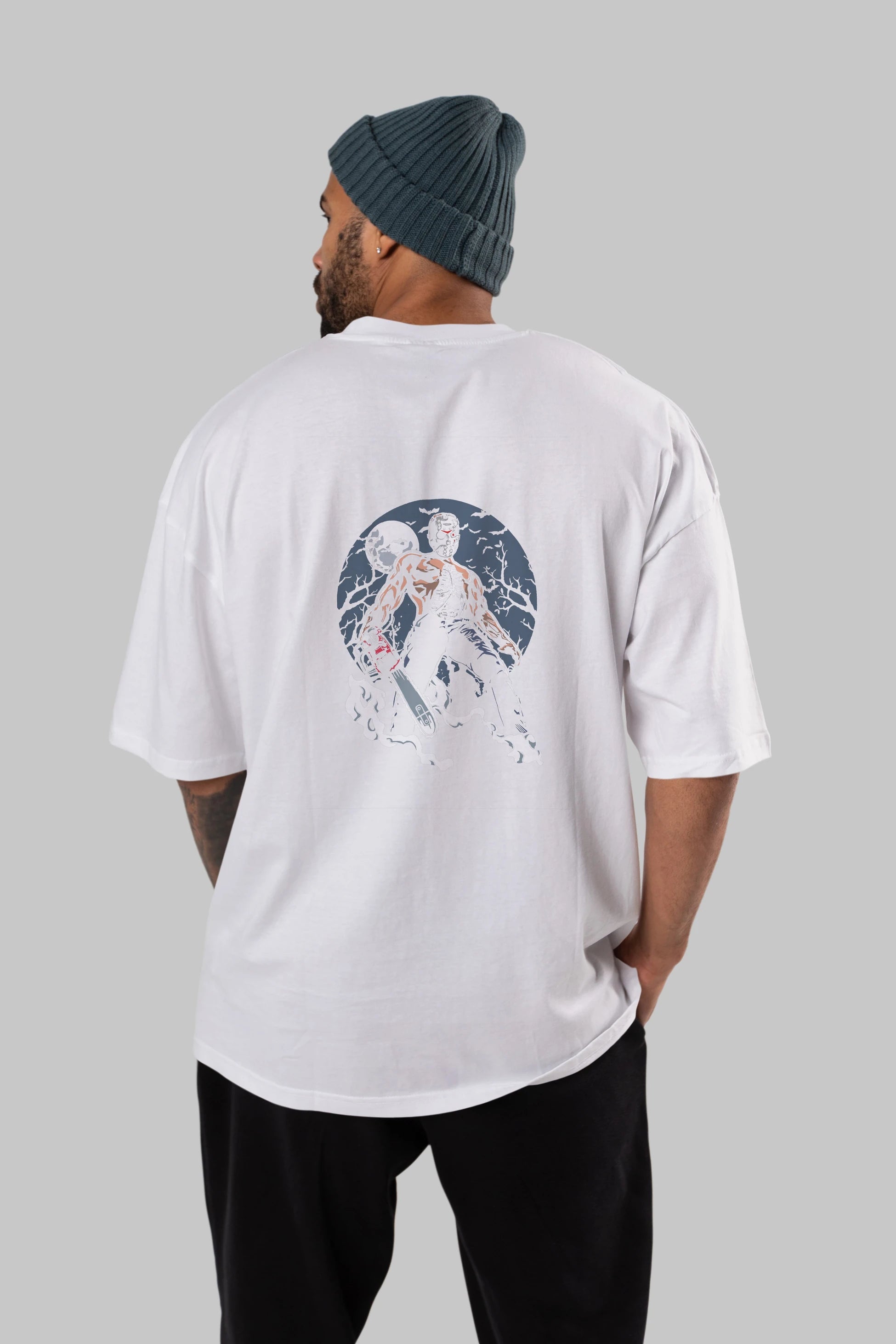Evil Killer Arka Baskılı Oversize t-shirt Erkek Kadın Unisex %100 Pamuk