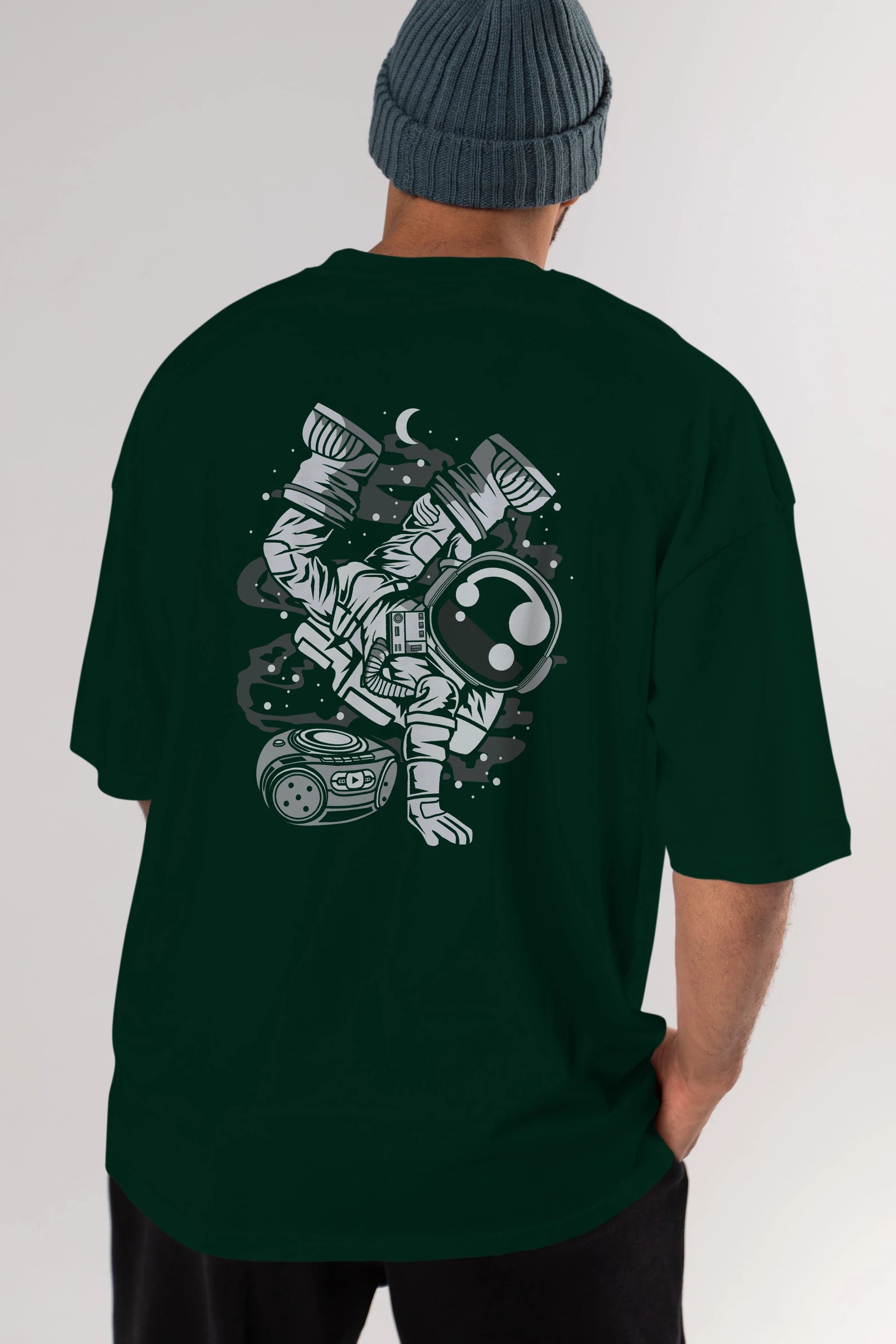 Space Breakdance Arka Baskılı Oversize t-shirt Erkek Kadın Unisex