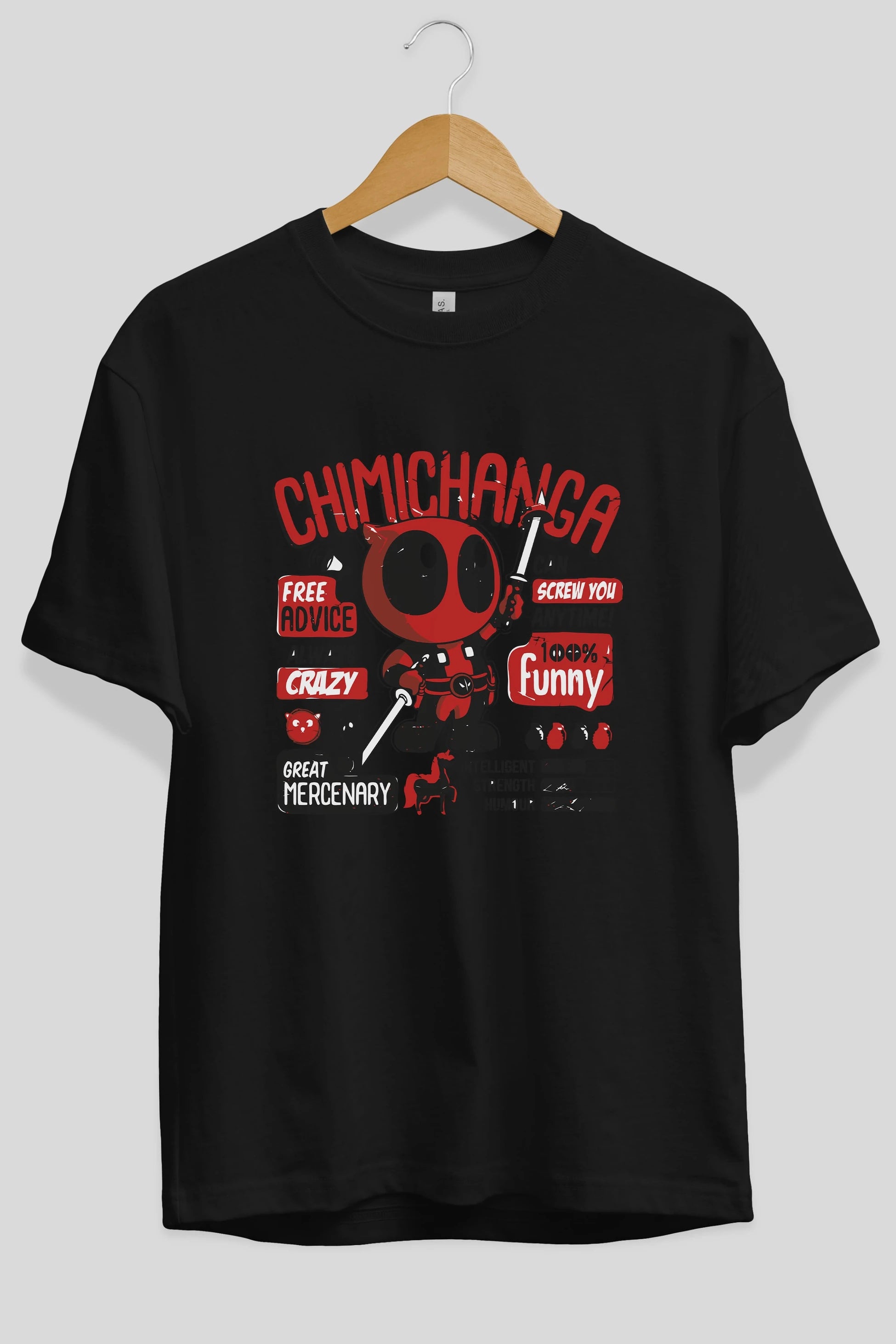 Deadpool (9) Ön Baskılı Oversize t-shirt Erkek Kadın Unisex %100 Pamuk Bisiklet Yaka tişort