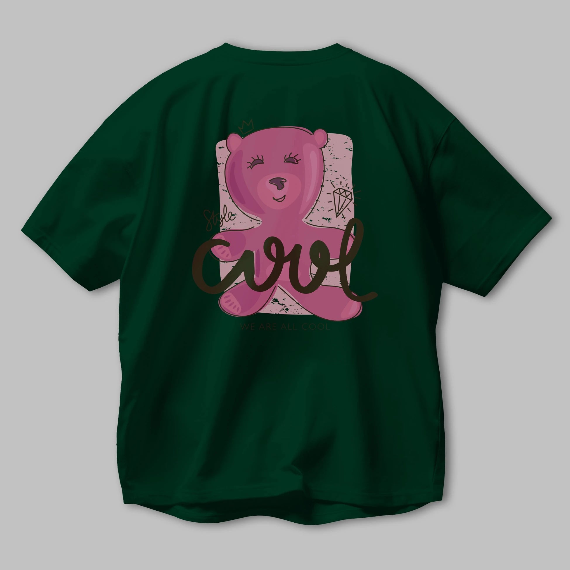 Cool Style Bear Arka Baskılı Oversize t-shirt Erkek Kadın Unisex