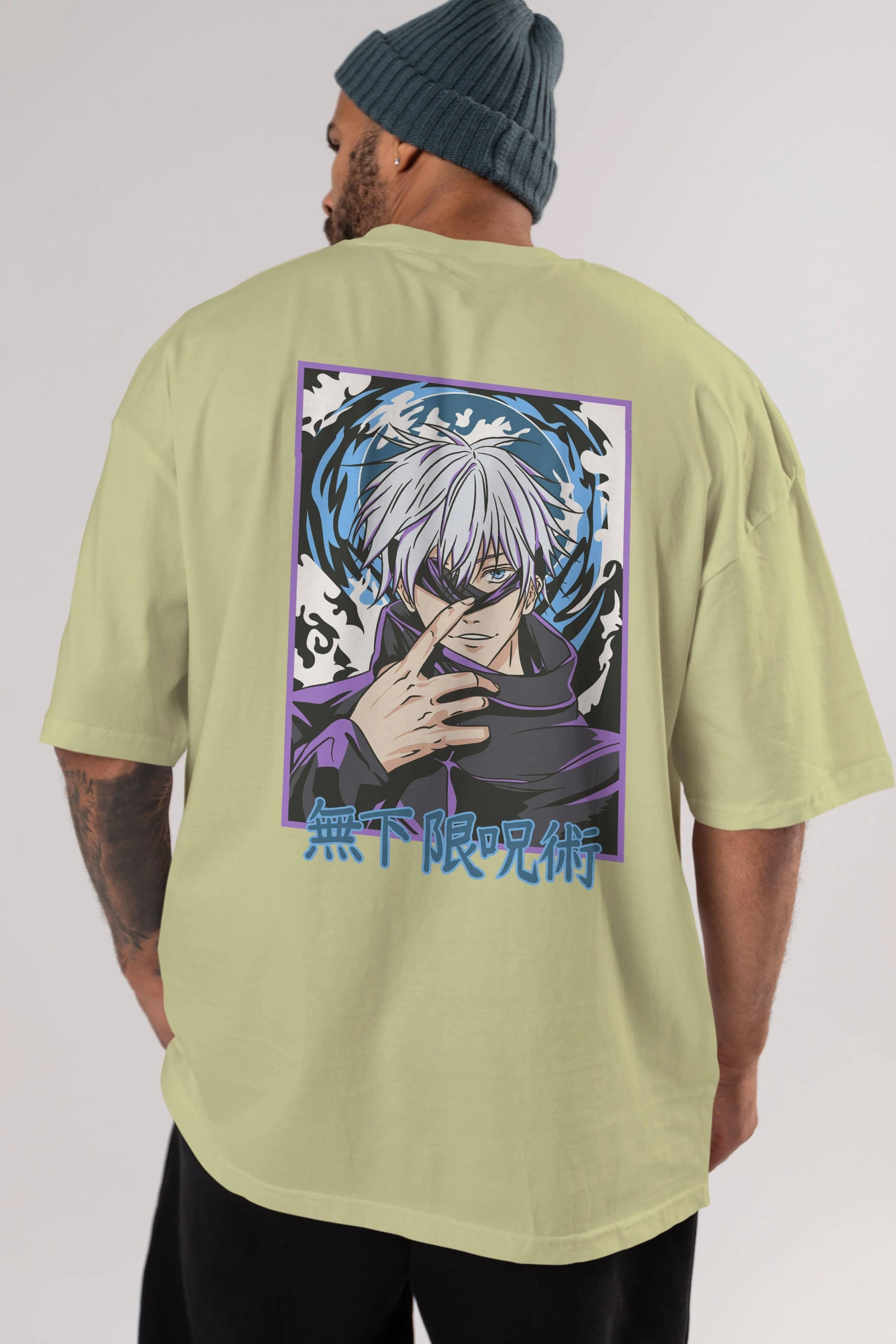 SATORU GOJO 3 Anime Arka Baskılı Oversize t-shirt Erkek Kadın Unisex