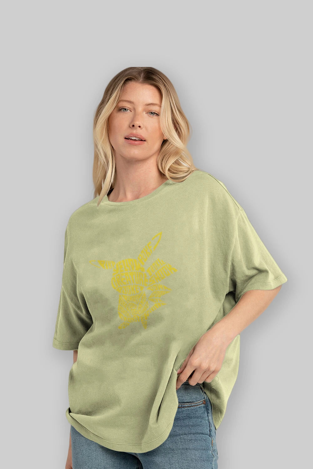 Pocket Monster Ön Baskılı Oversize t-shirt %100 pamuk Erkek Kadın Unisex