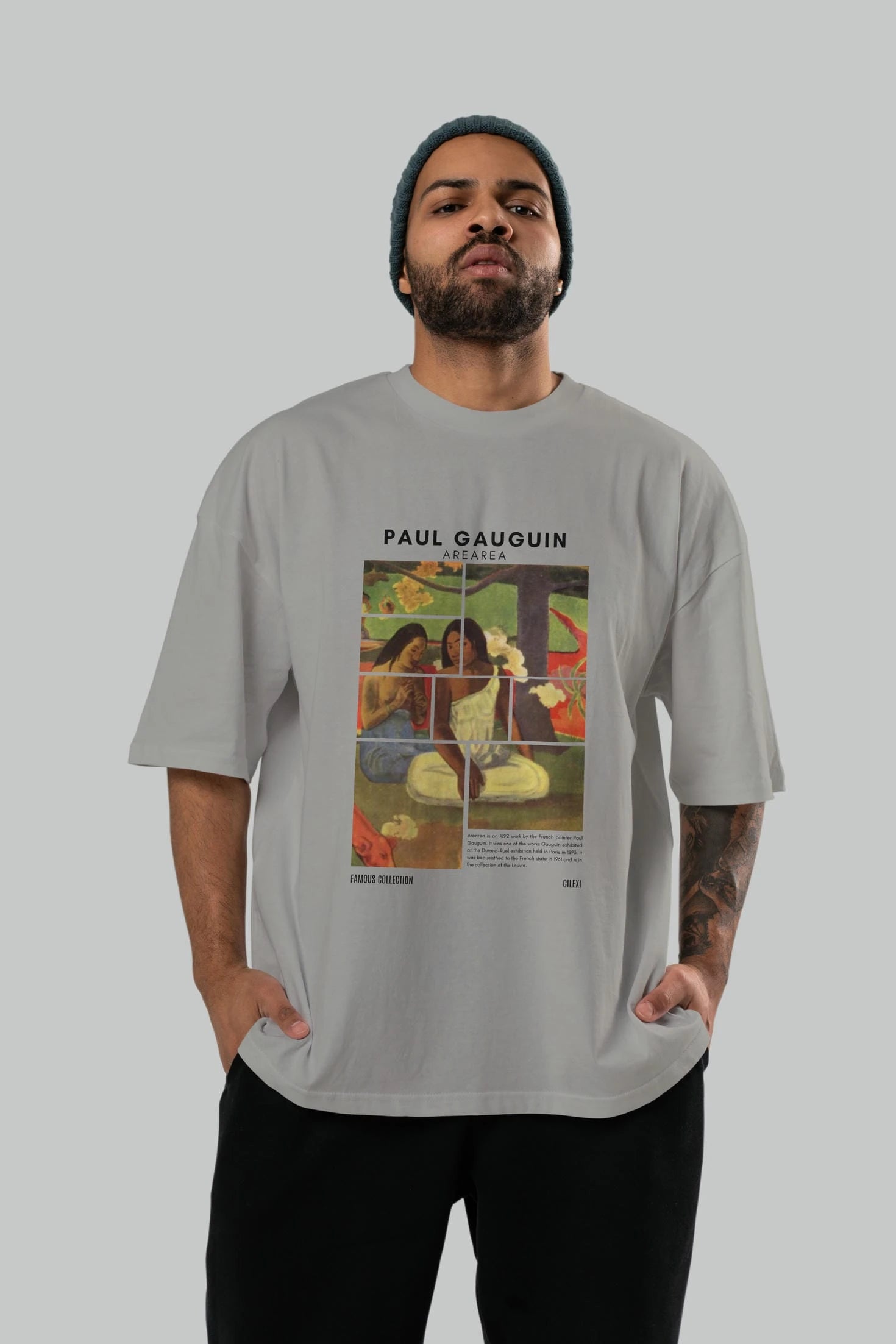 Paul Gauguin Arearea ön Baskılı Oversize t-shirt Erkek Kadın Bisiklet Yaka Pamuk tişort