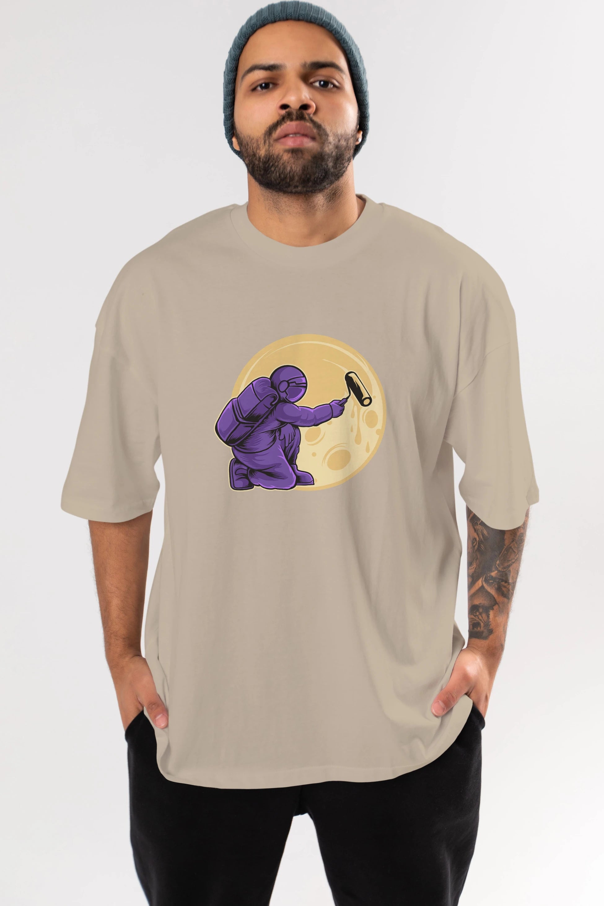 Astropaint Ön Baskılı Oversize t-shirt Erkek Kadın Unisex