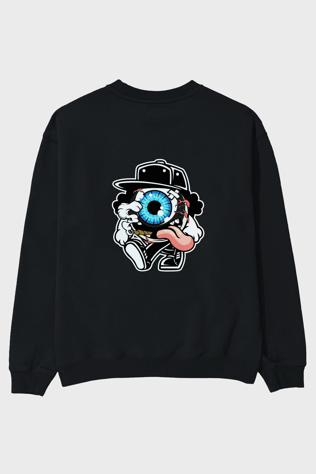 Eyeball Arka Baskılı Oversize Sweatshirt Erkek Kadın Unisex