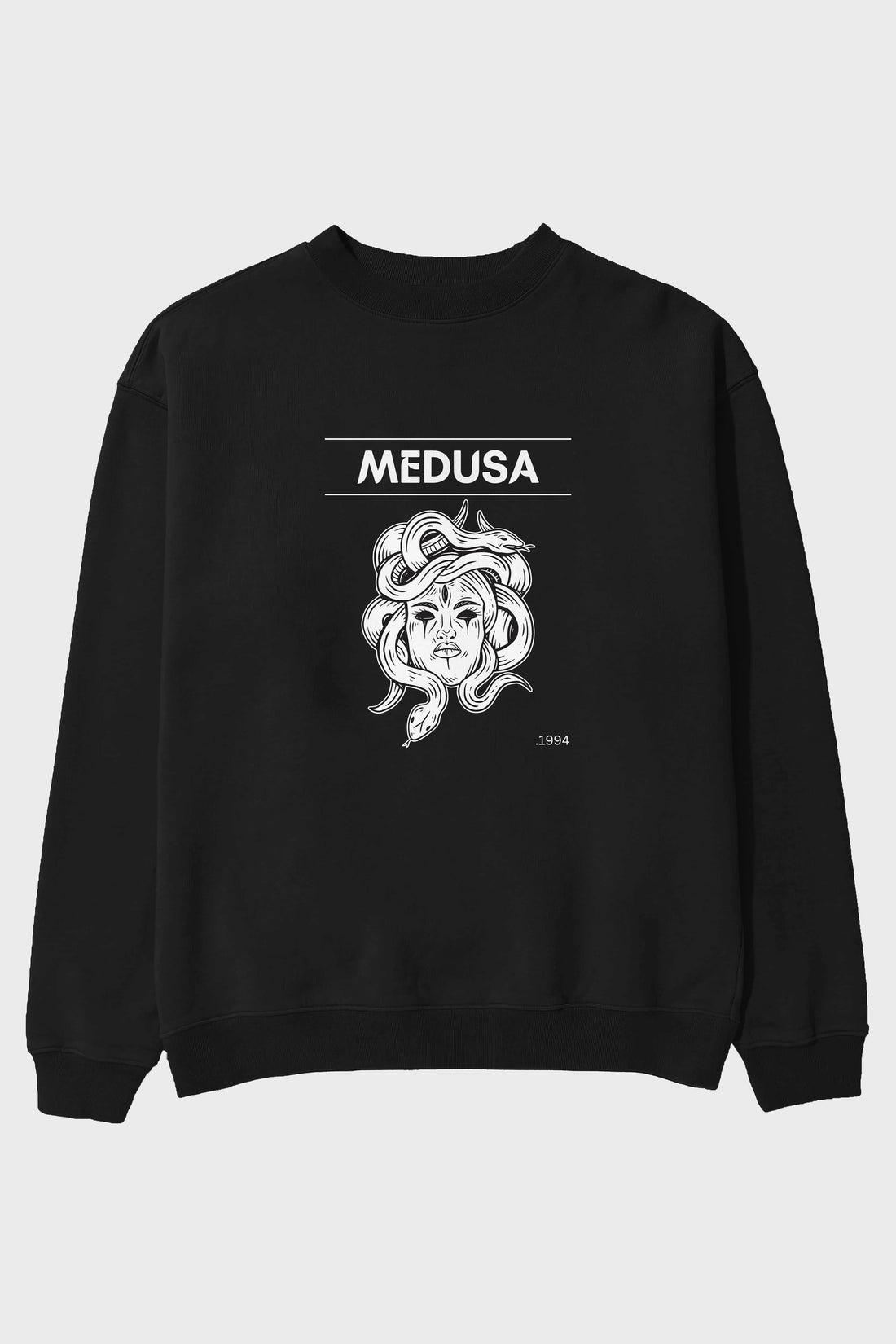 Medusa Ön Baskılı Oversize Sweatshirt Erkek Kadın Unisex