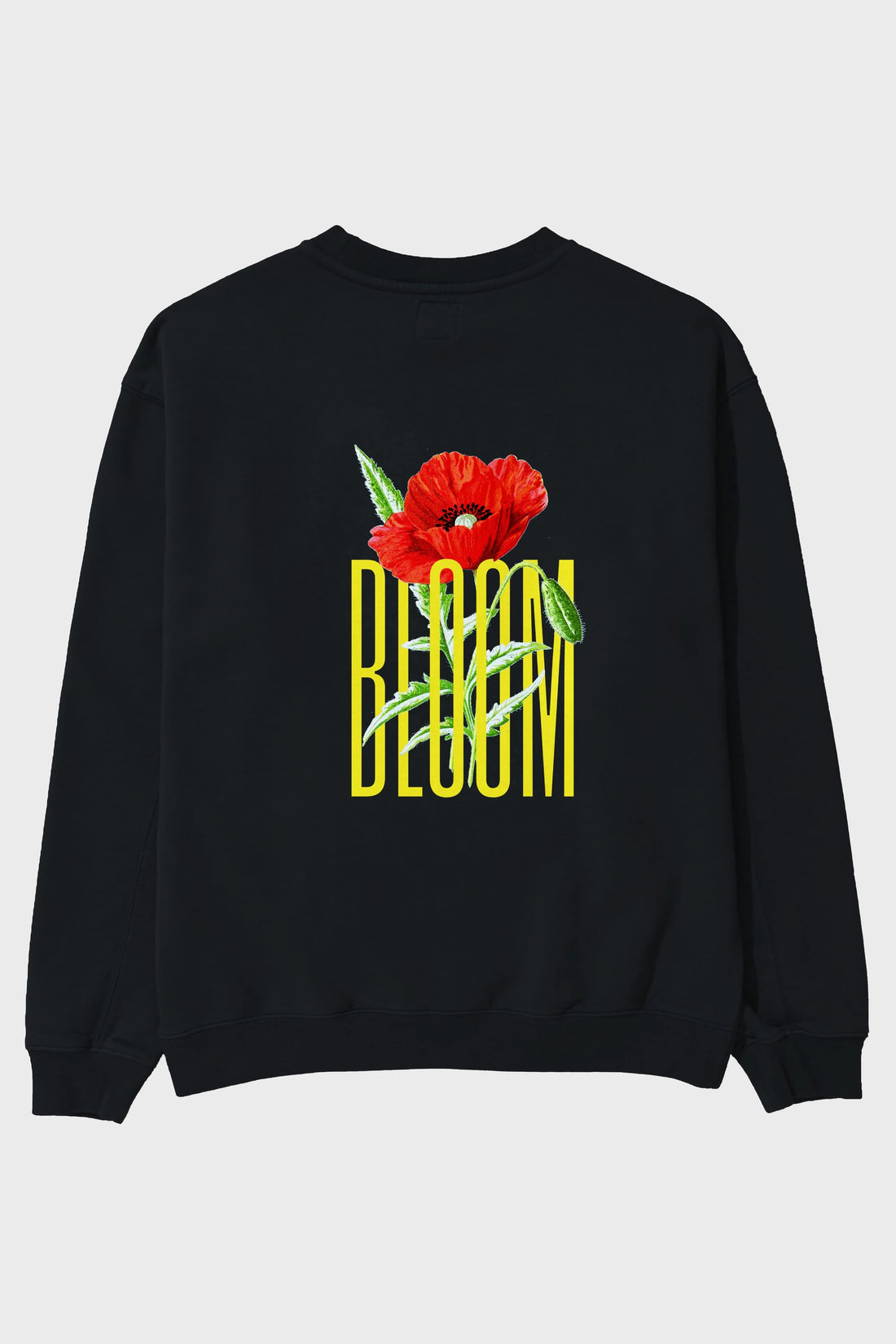 Bloom Flower Arka Baskılı Oversize Sweatshirt Erkek Kadın Unisex
