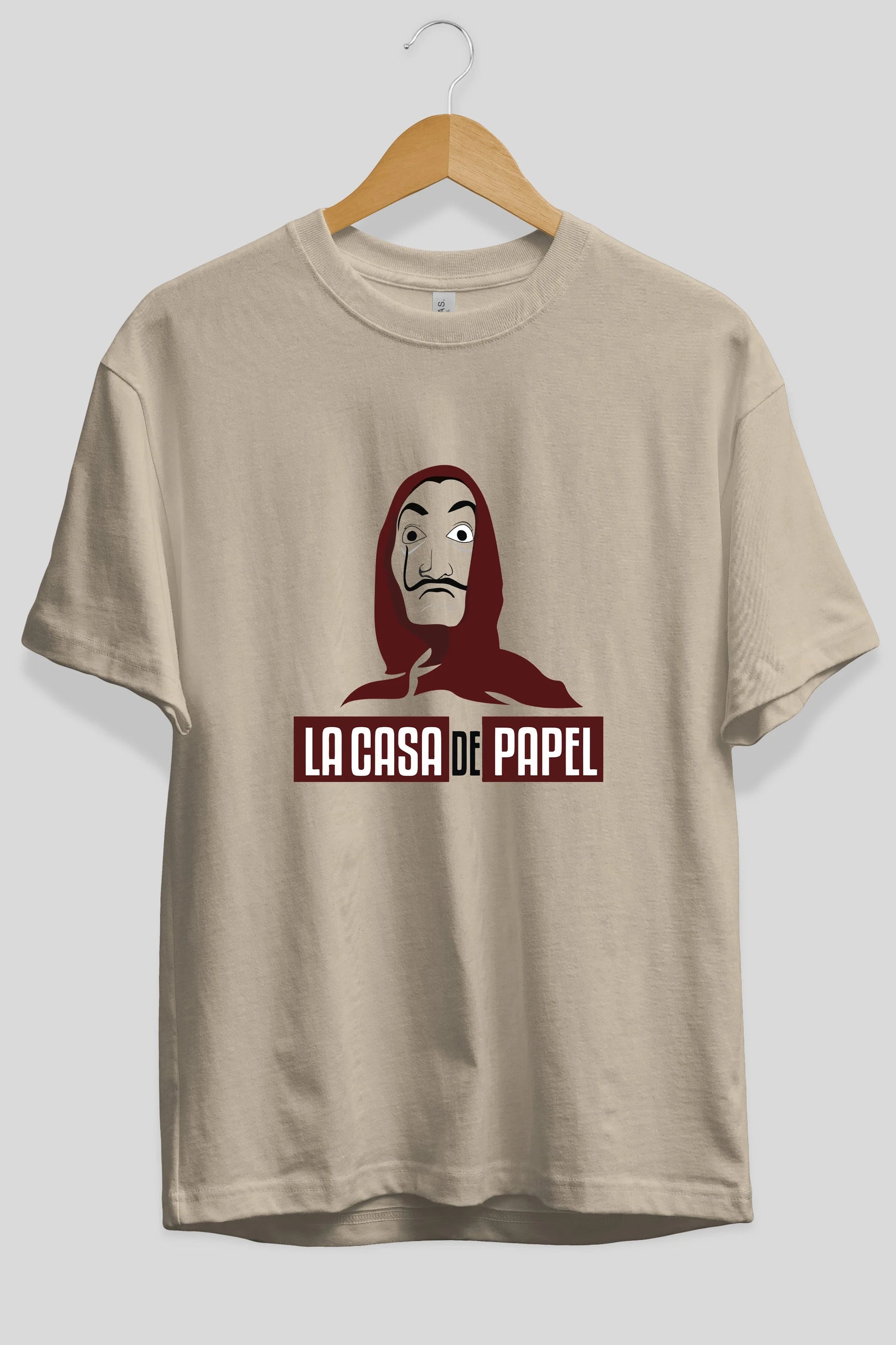 La Casa De Papel (1) Ön Baskılı Oversize t-shirt Erkek Kadın Unisex %100 Pamuk Bisiklet Yaka tişort