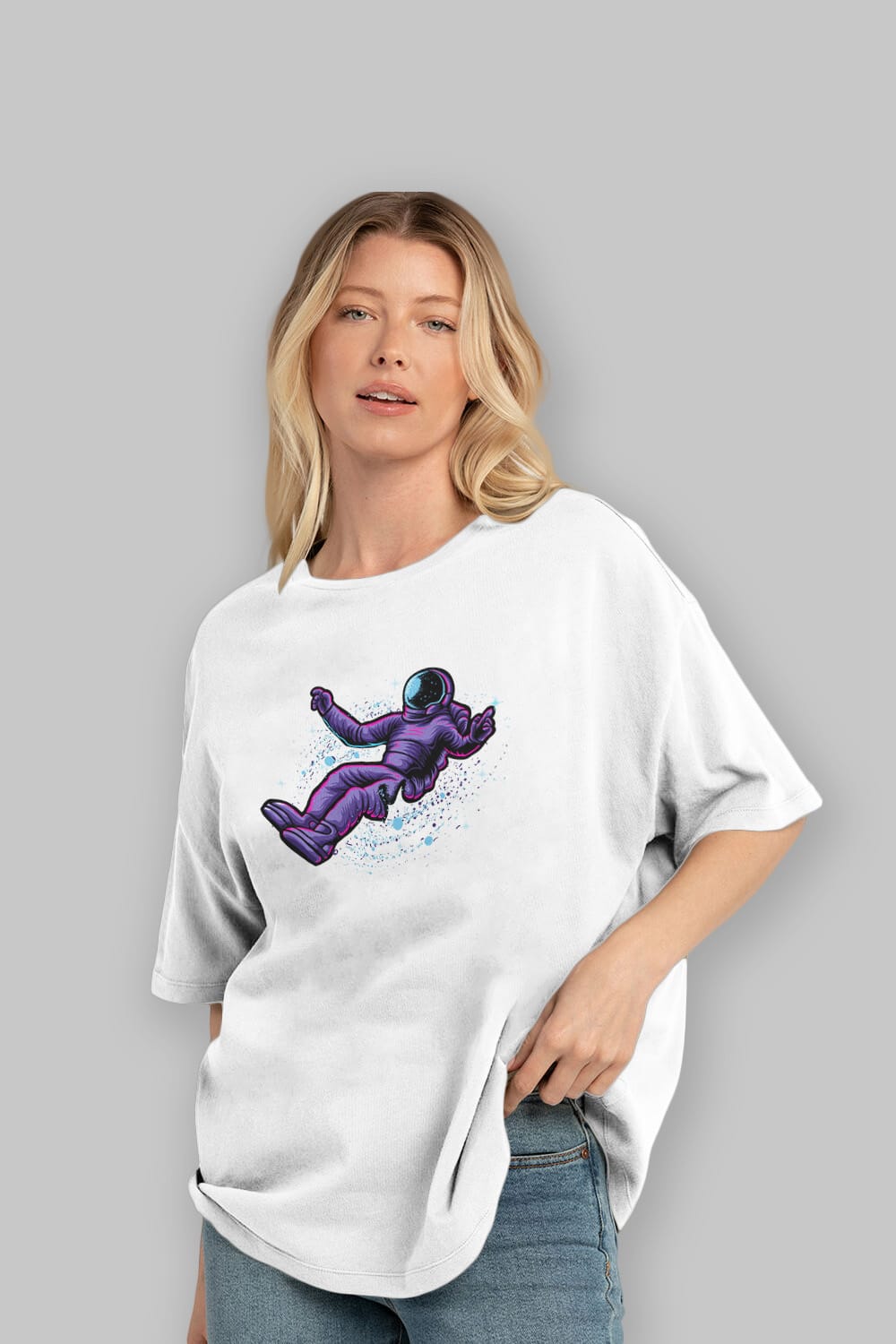 Having fun in outer space Ön Baskılı Oversize t-shirt Erkek Kadın Unisex