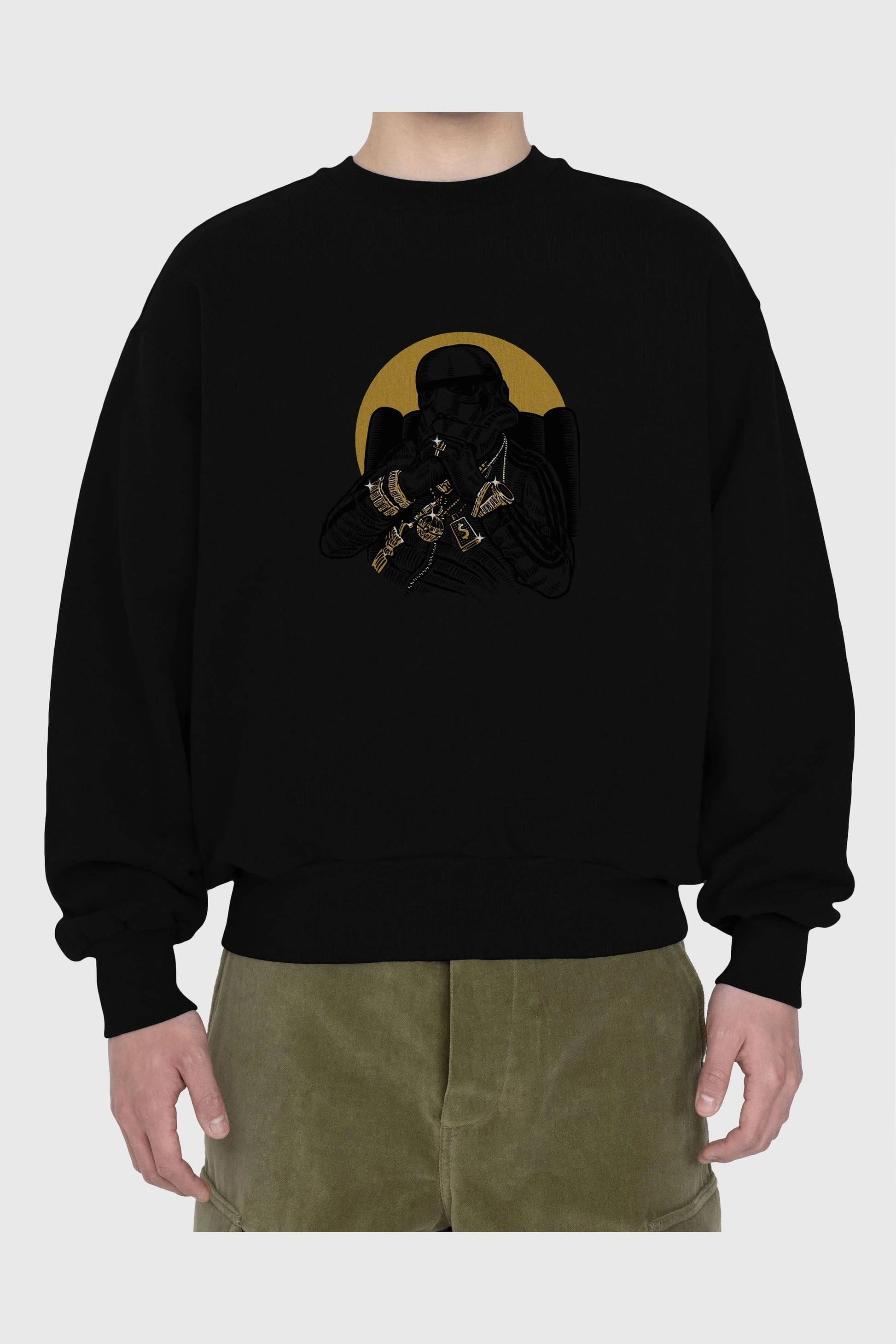 Trooper Dee Jay Ön Baskılı Oversize Sweatshirt Erkek Kadın Unisex