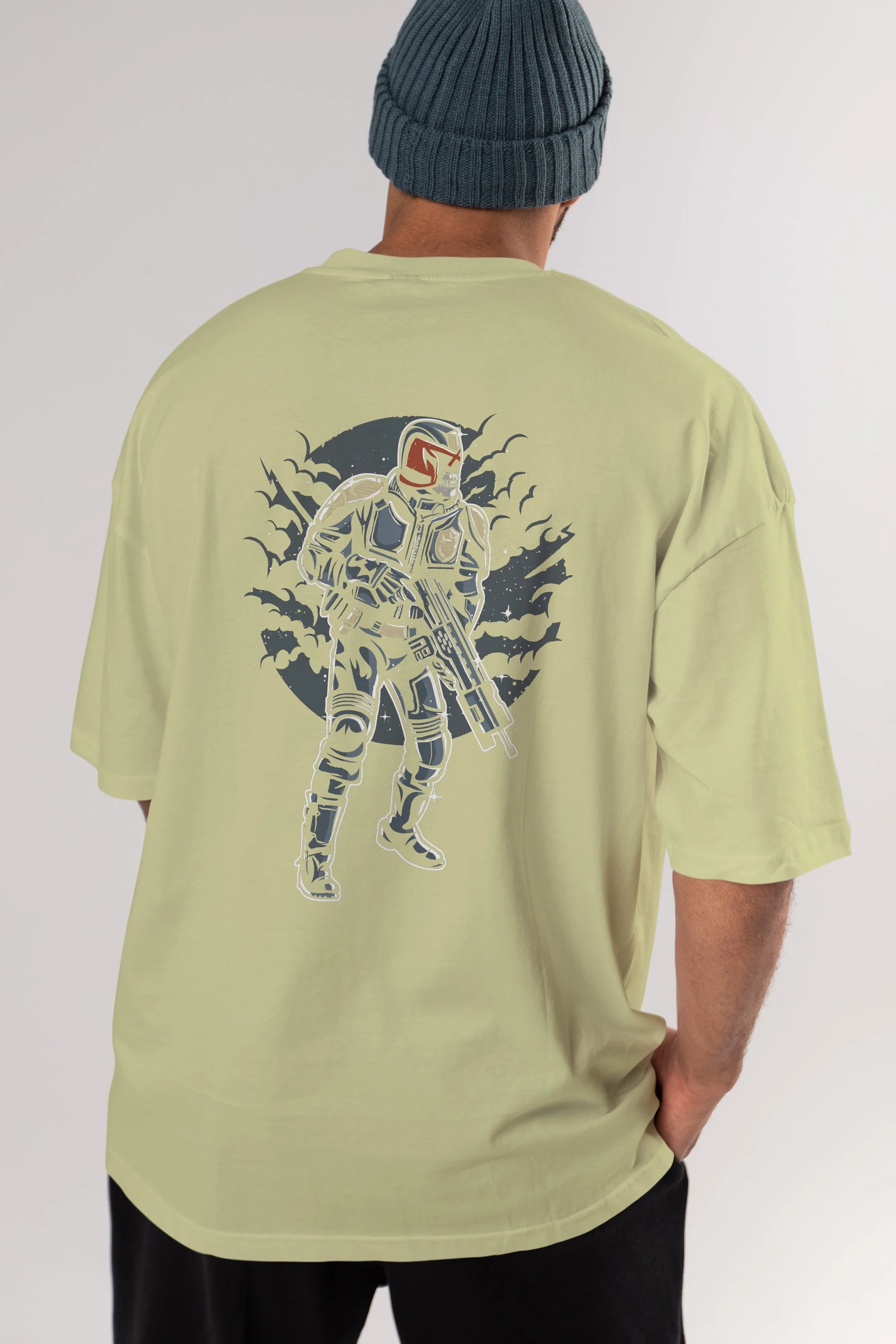 Judge Skull Arka Baskılı Oversize t-shirt Erkek Kadın Unisex %100 Pamuk
