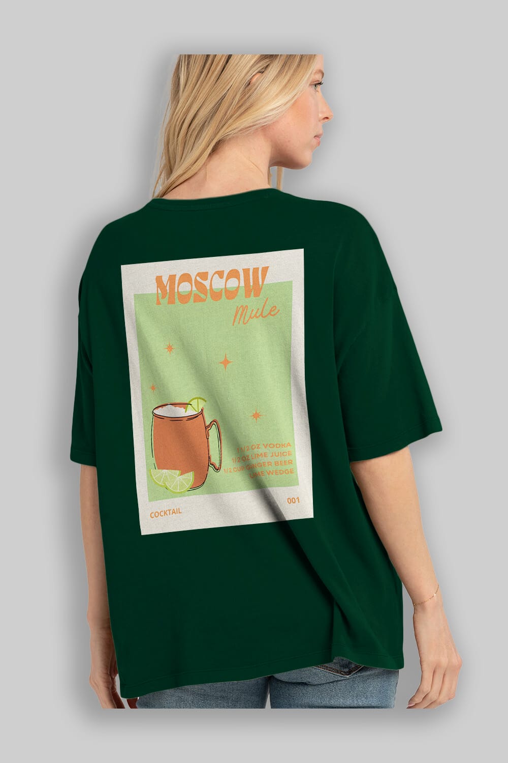 Moscow Mule 2 Arka Baskılı Oversize t-shirt Erkek Kadın Unisex %100 Pamuk Bisiklet Yaka tişort