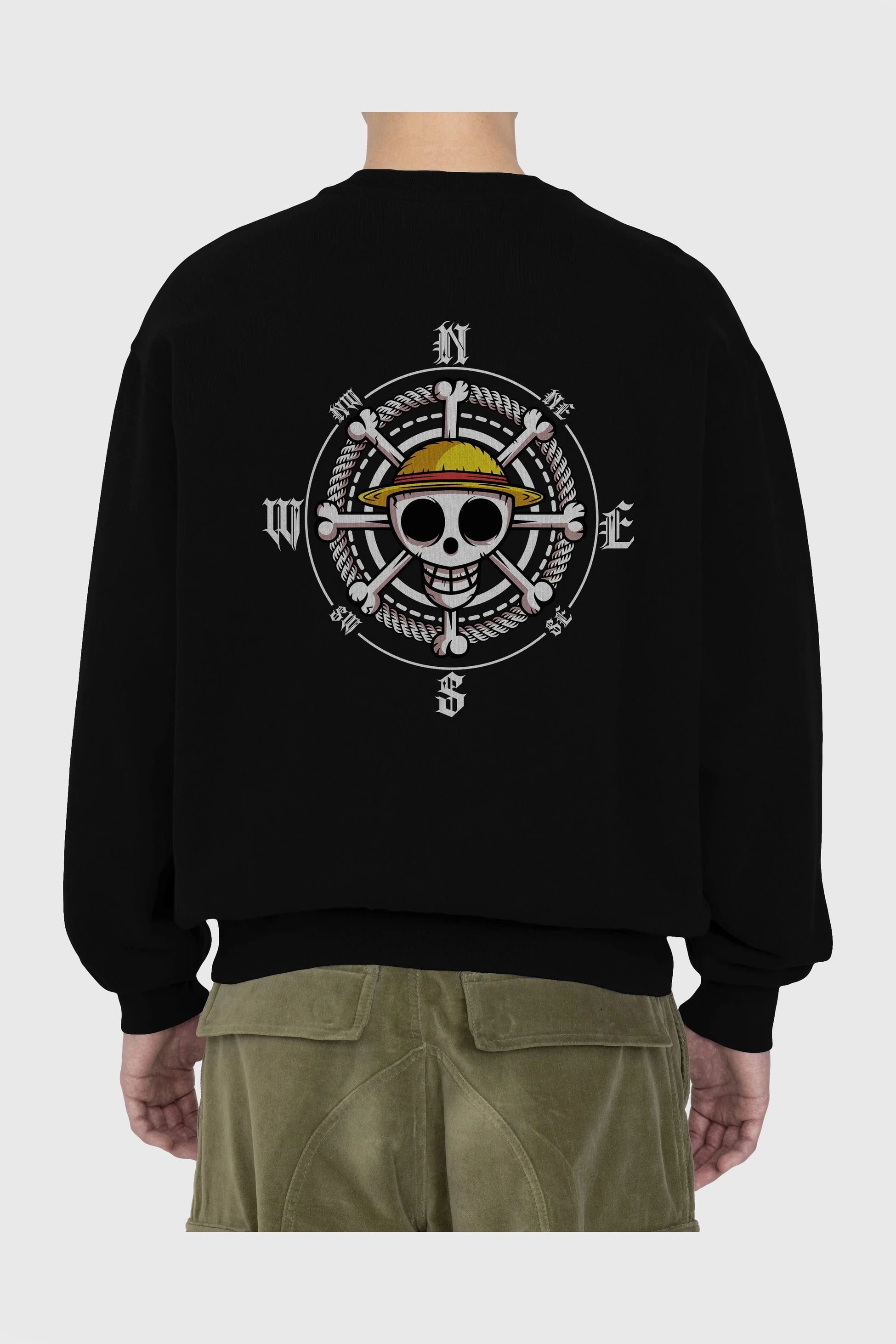 One Destiny 2 Arka Baskılı Anime Oversize Sweatshirt Erkek Kadın Unisex