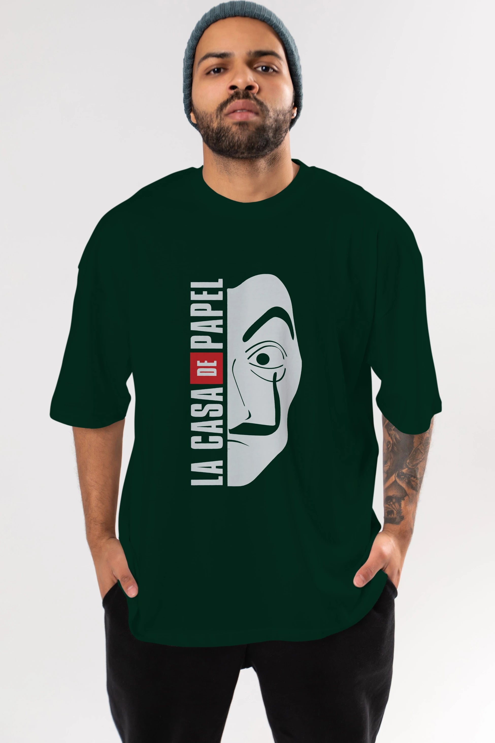 La Casa De Papel (3) Ön Baskılı Oversize t-shirt Erkek Kadın Unisex %100 Pamuk Bisiklet Yaka tişort