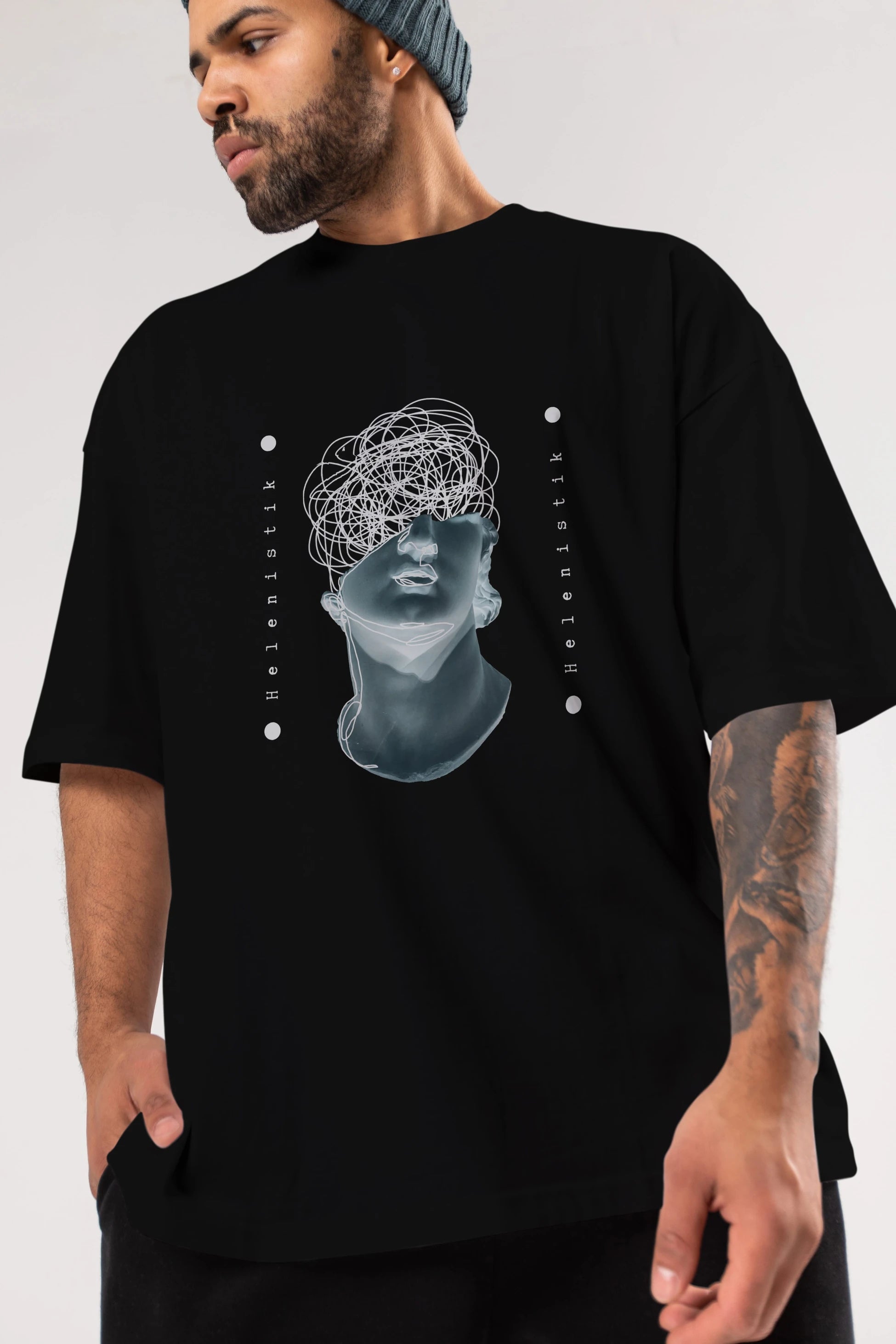 Heykel 2 Ön Baskılı Oversize t-shirt Erkek Kadın Unisex