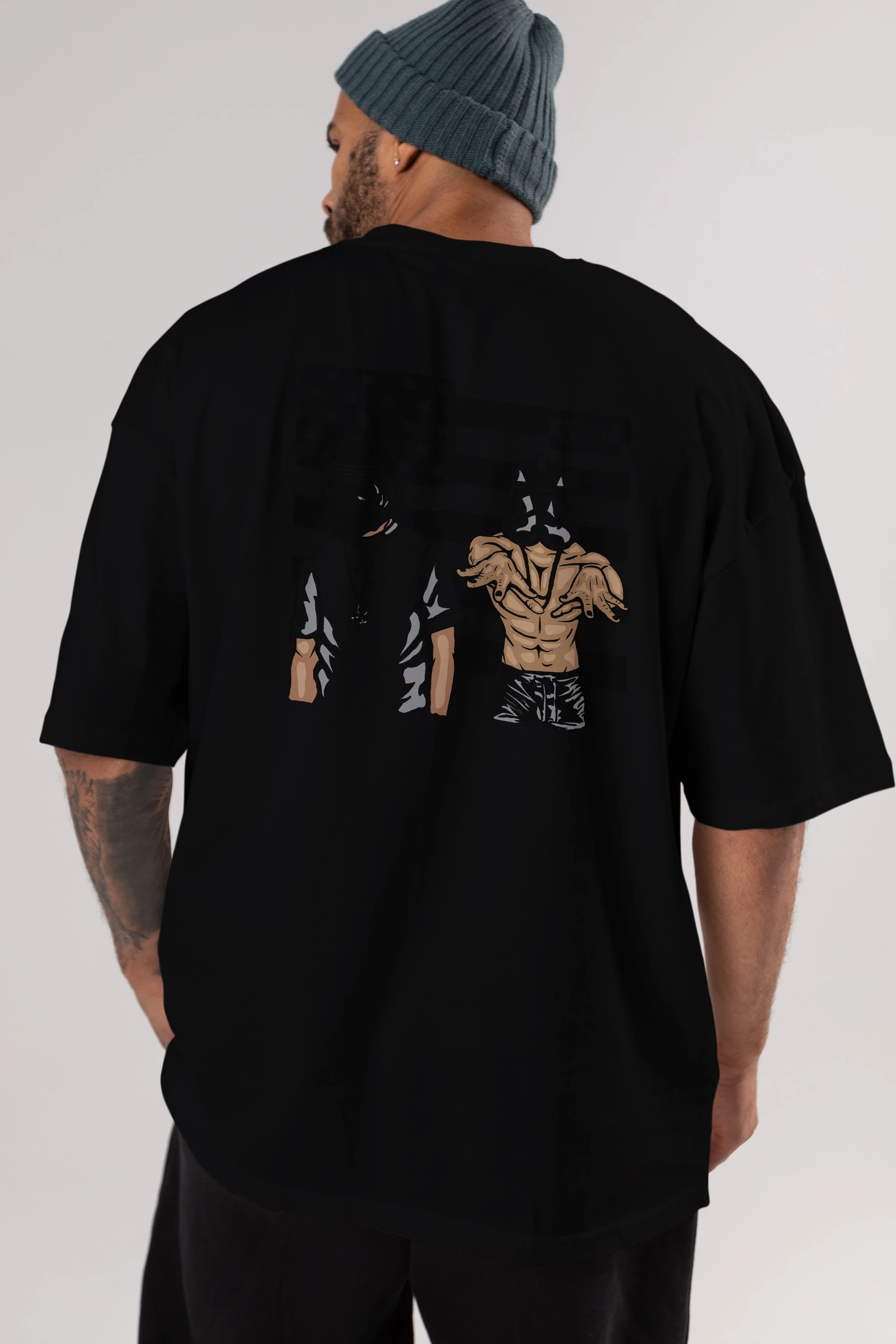 Darkonia Arka Baskılı Oversize t-shirt Erkek Kadın Unisex %100 Pamuk